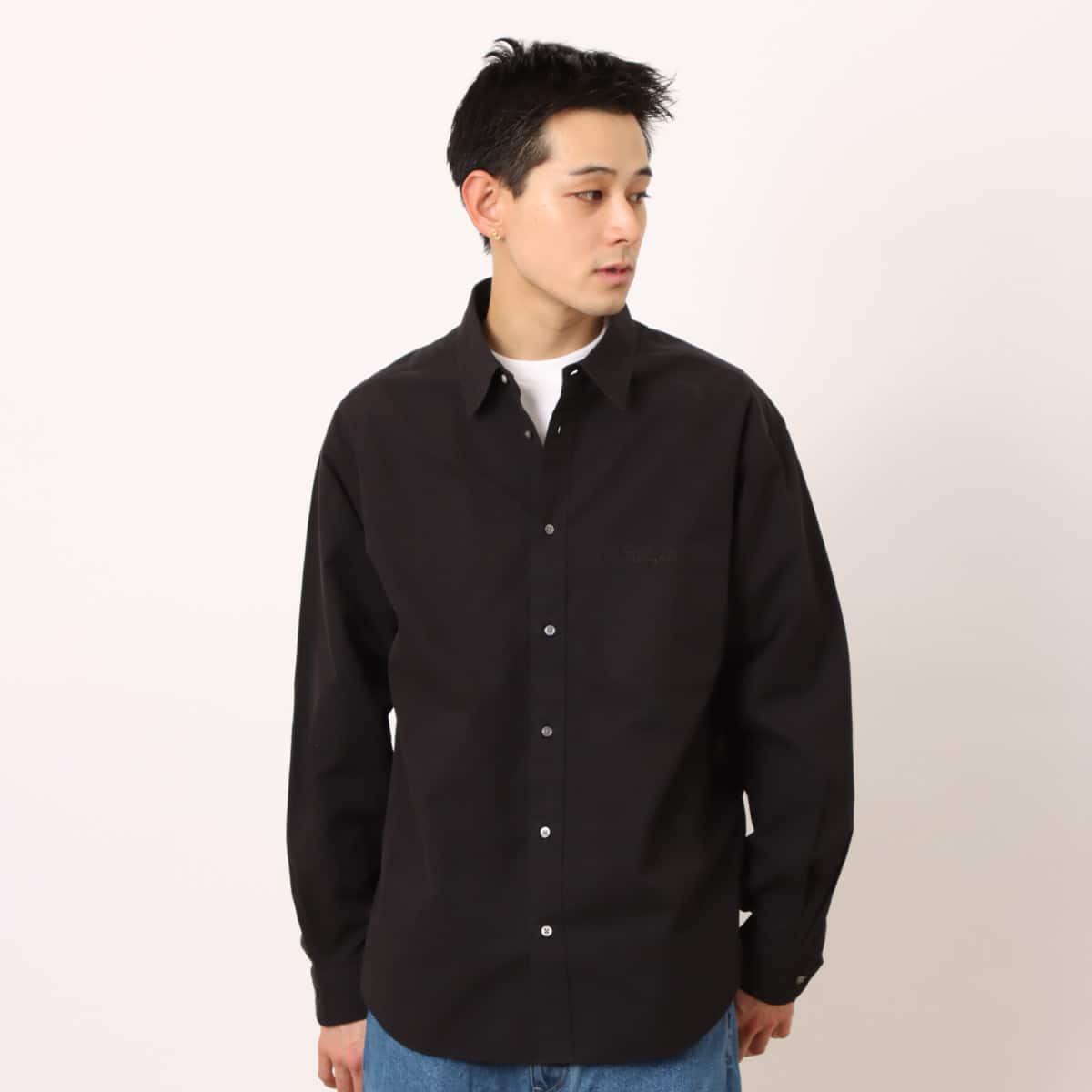 atmos Cotton Washer Broad Shirt BLACKの画像