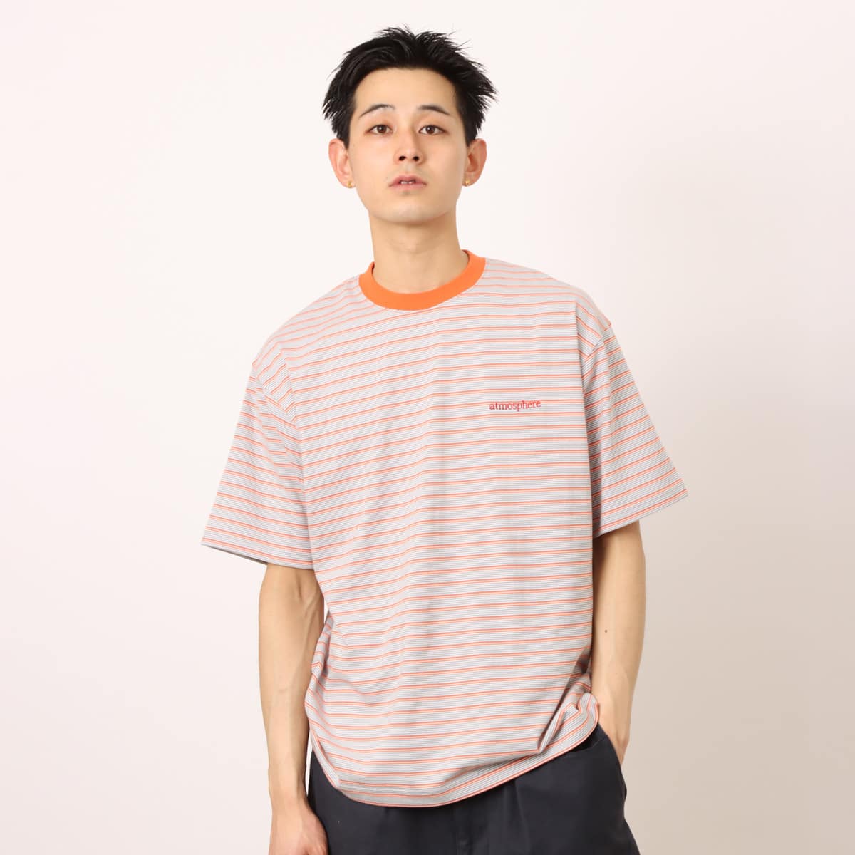 atmos Border T-shirt ORANGEの画像