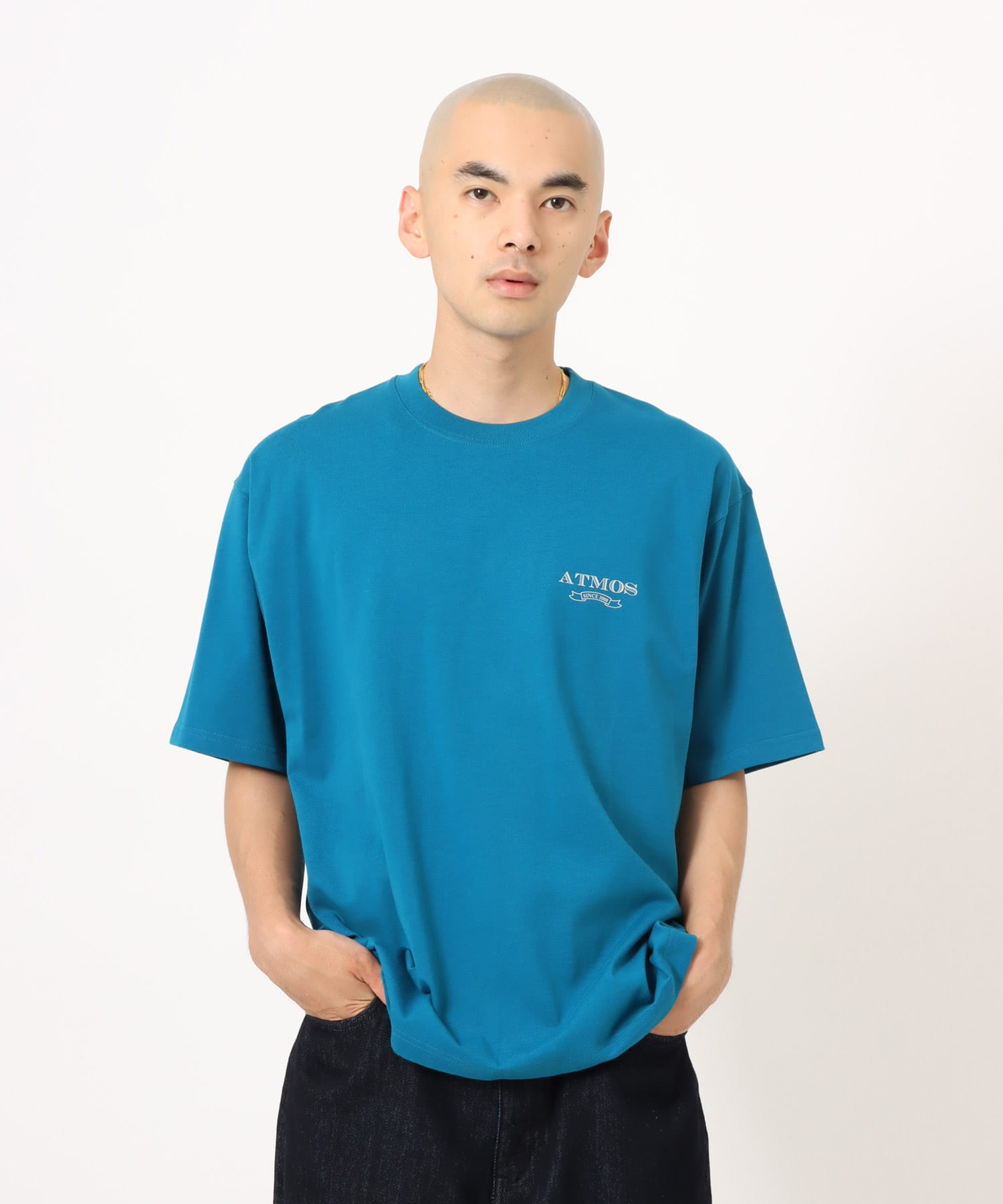 atmos Emblem Logo T-shirt BLUEの画像