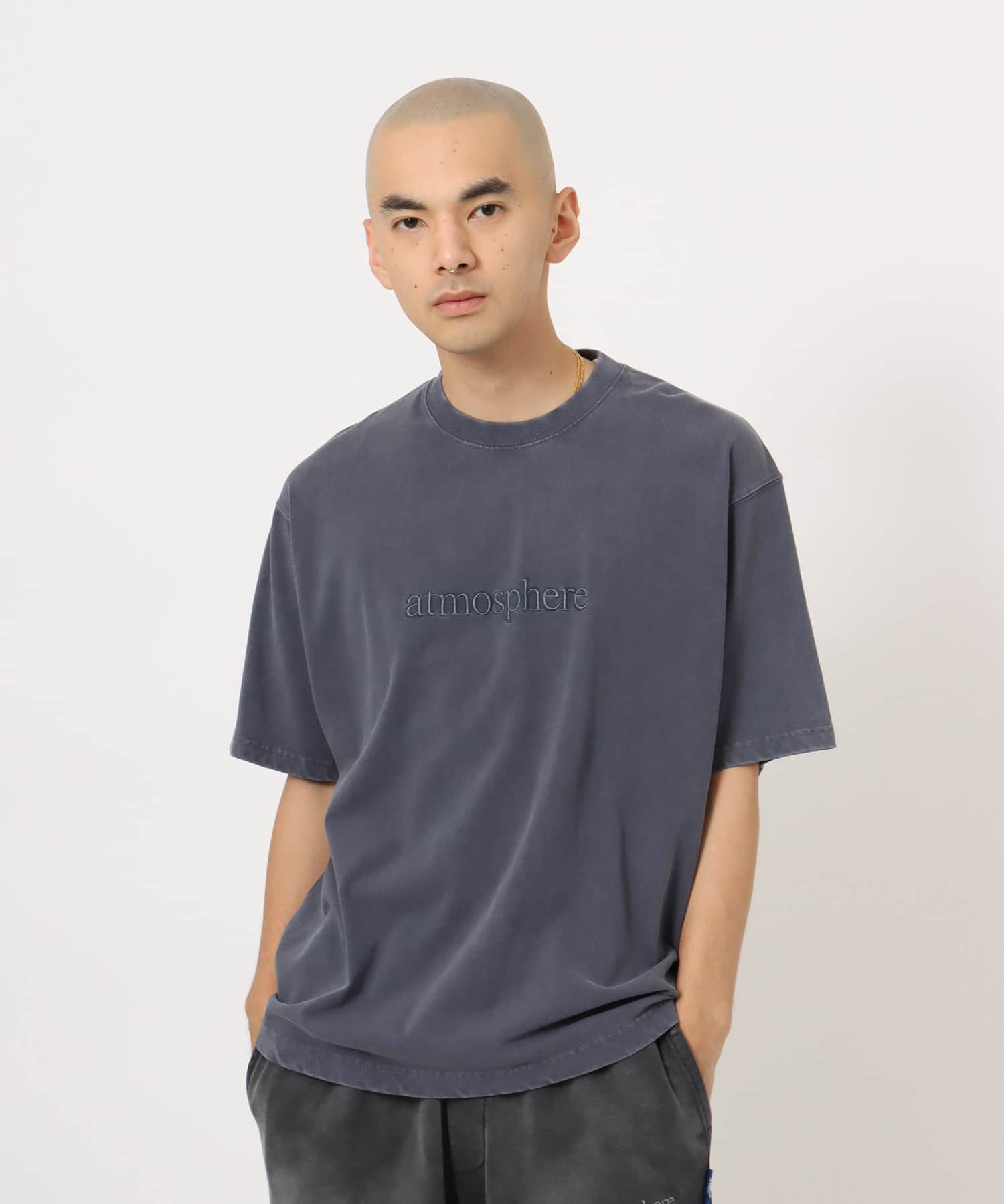 atmos atmosphere Logo T-shirt BLUEの画像