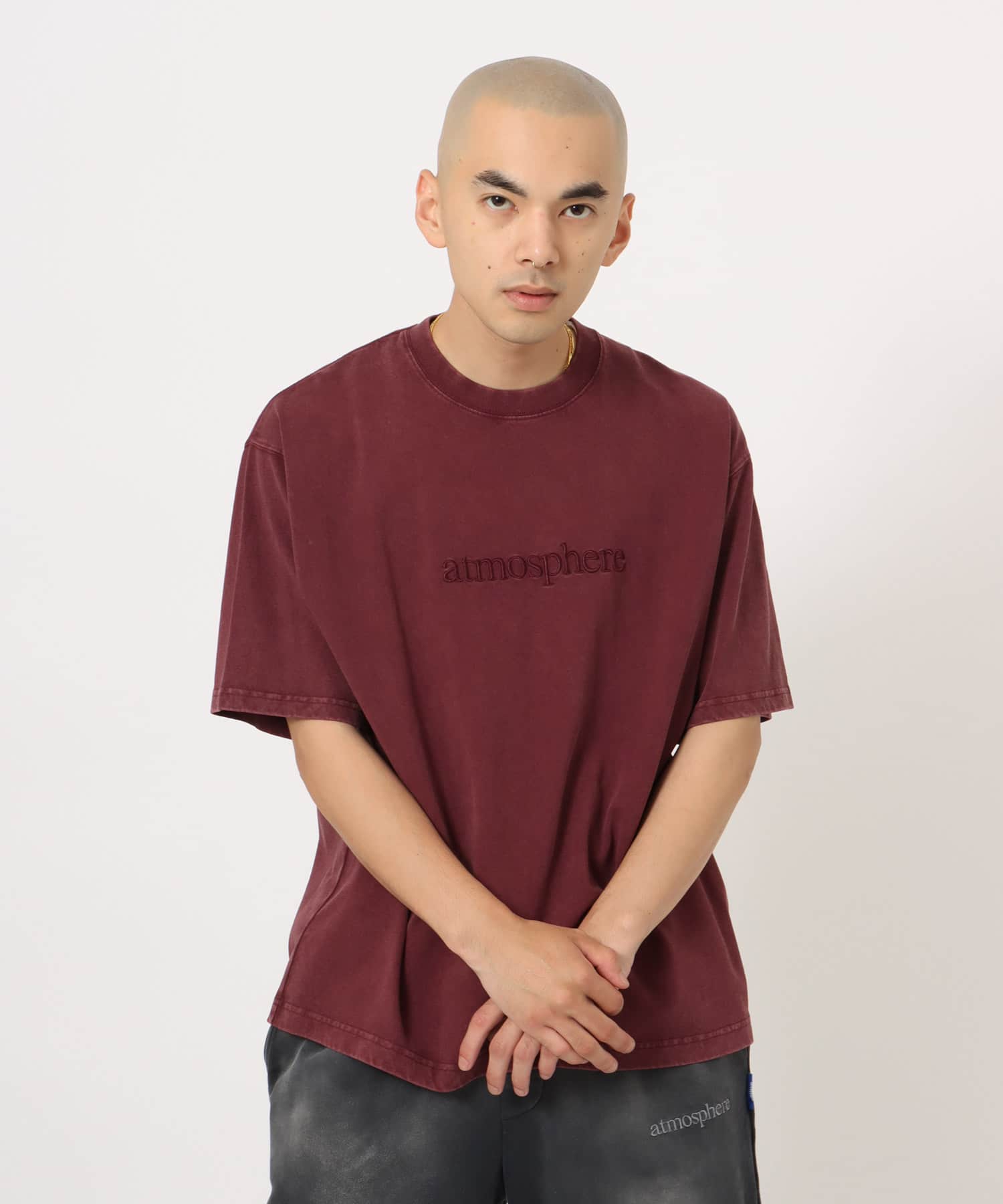 atmos atmosphere Logo T-shirt BURGUNDYの画像