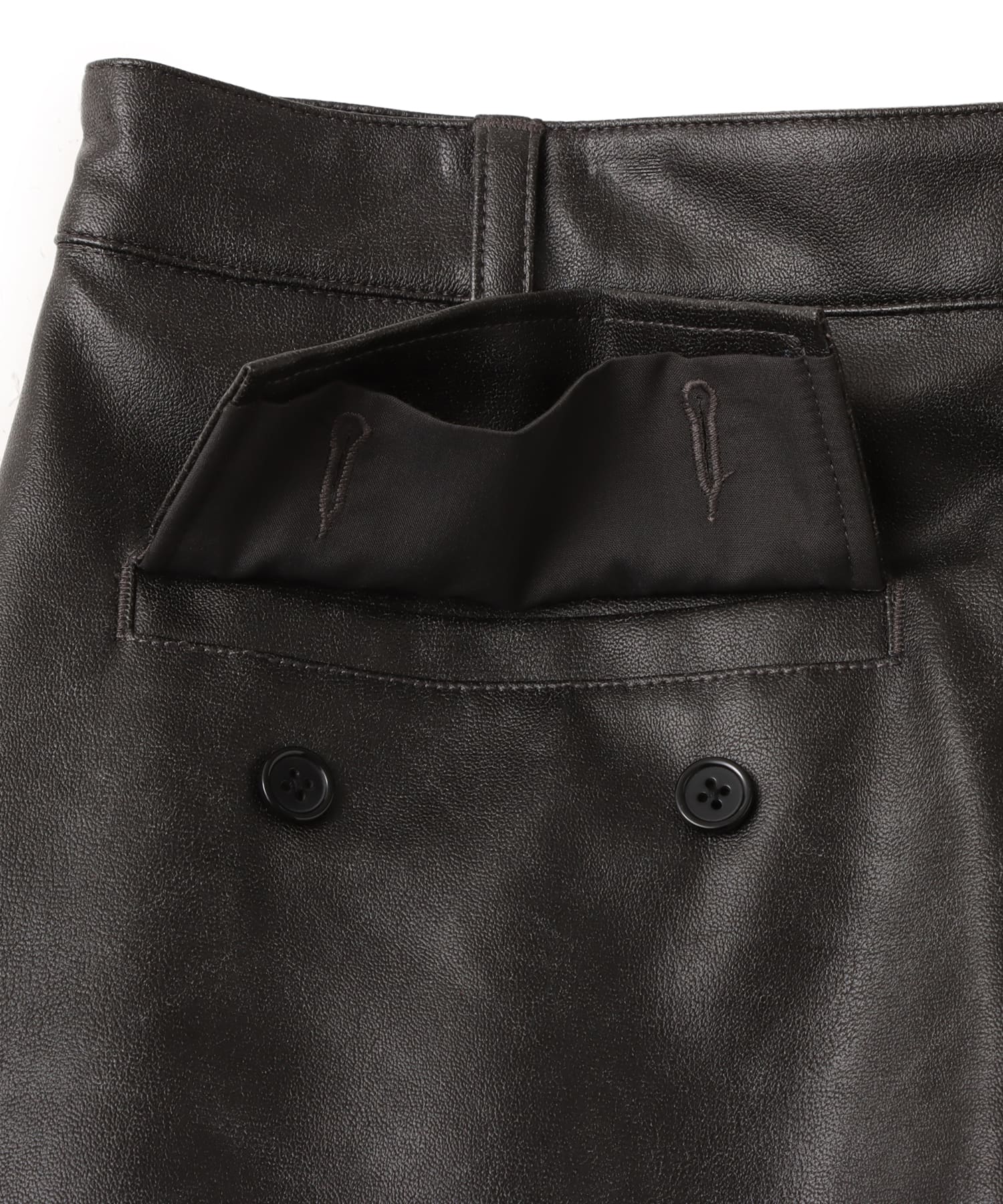 atmos Faux Leather Cargo Pants BLACKの画像