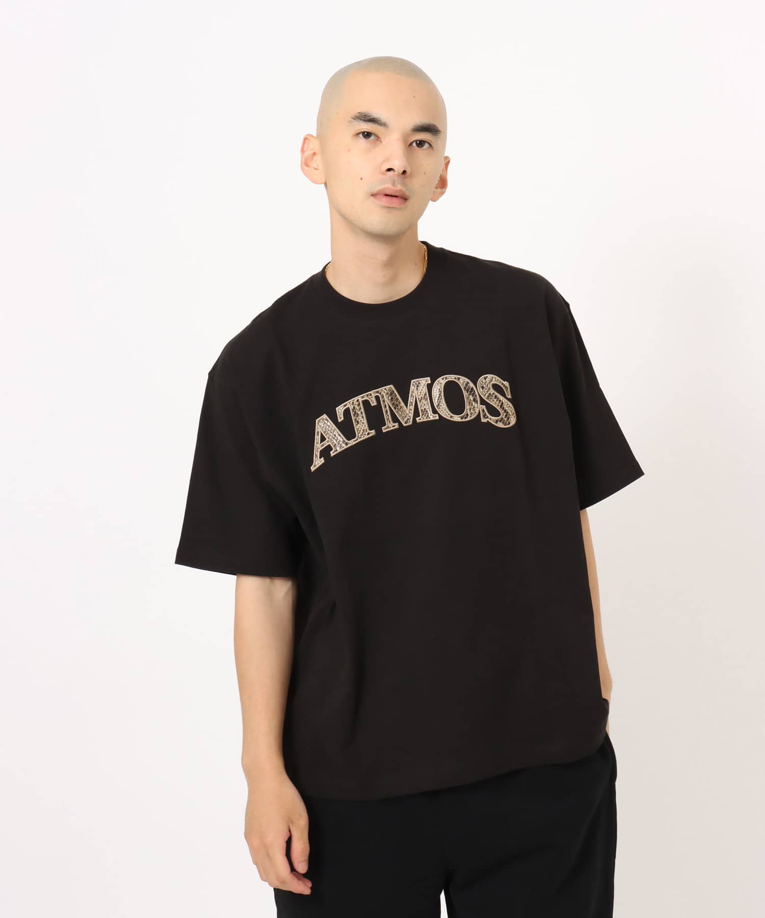 atmos Python Pattern Logo T-shirt BLACKの画像