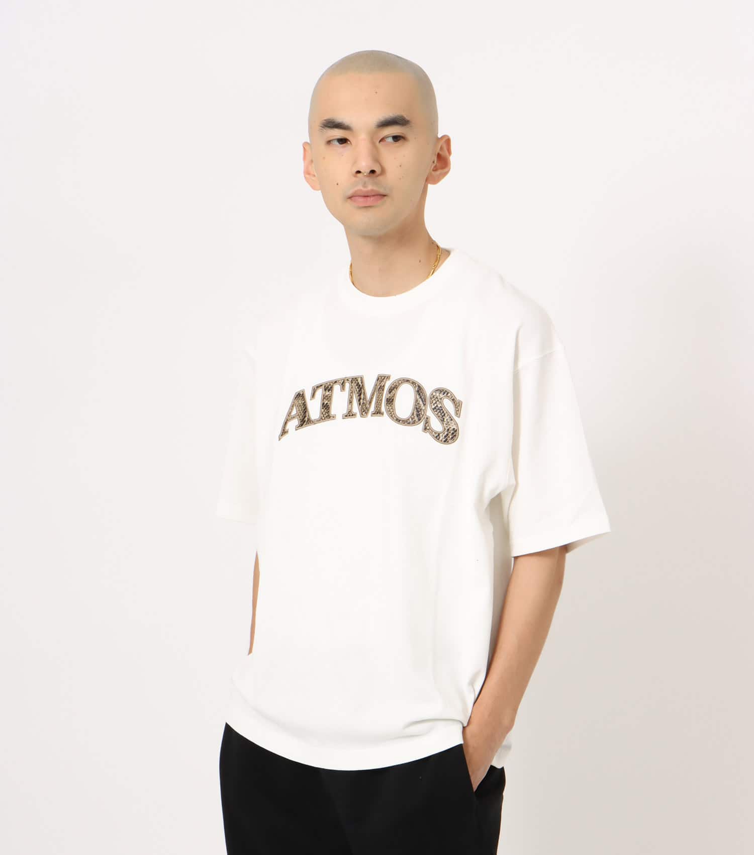 atmos Python Pattern Logo T-shirt WHITEの画像