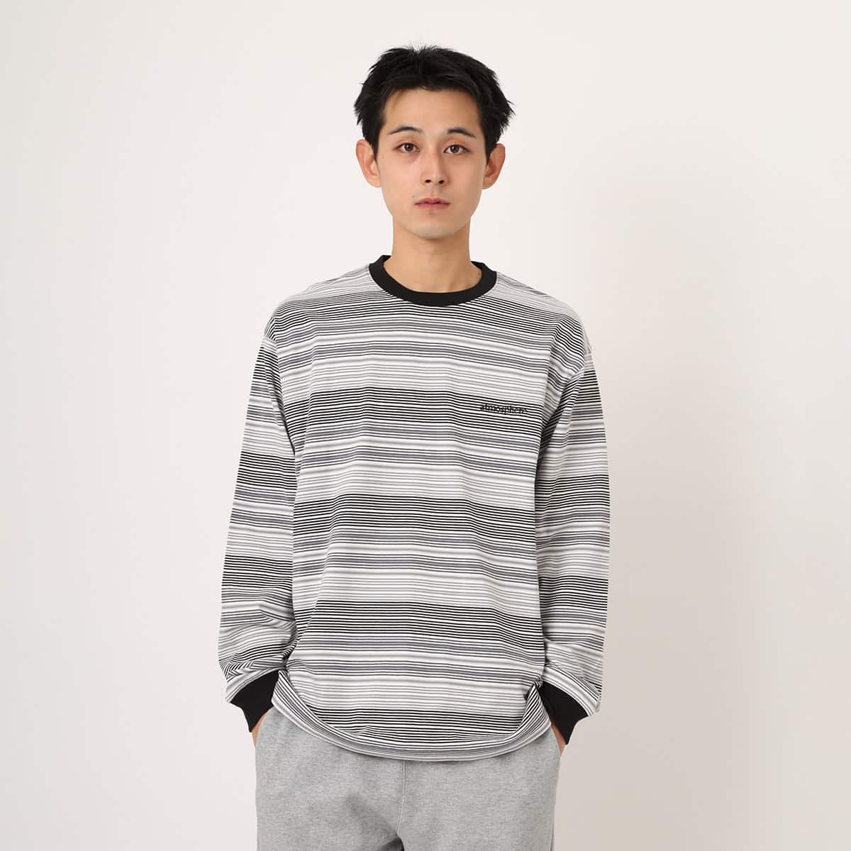 atmos Multi-color Border LS T-shirt BLACKの画像