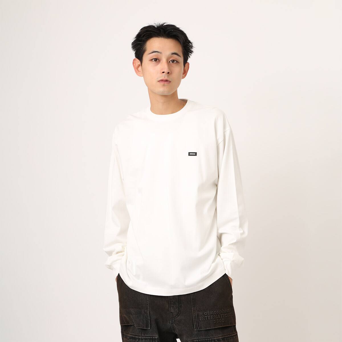 atmos PATCH LOGO LS T-Shirt WHITEの画像