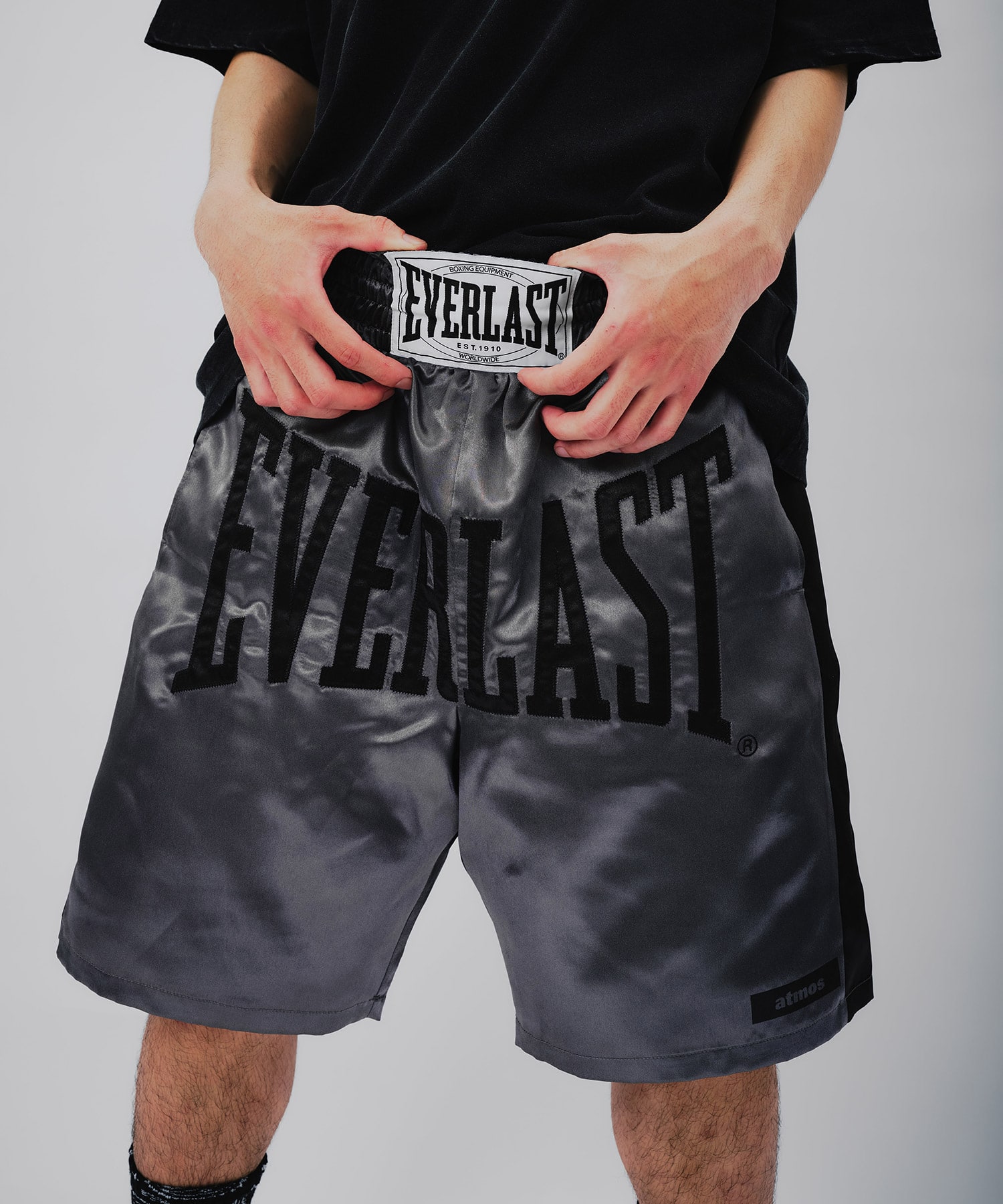 atmos x EVERLAST Vintage Satin Boxer Short BLACKの画像