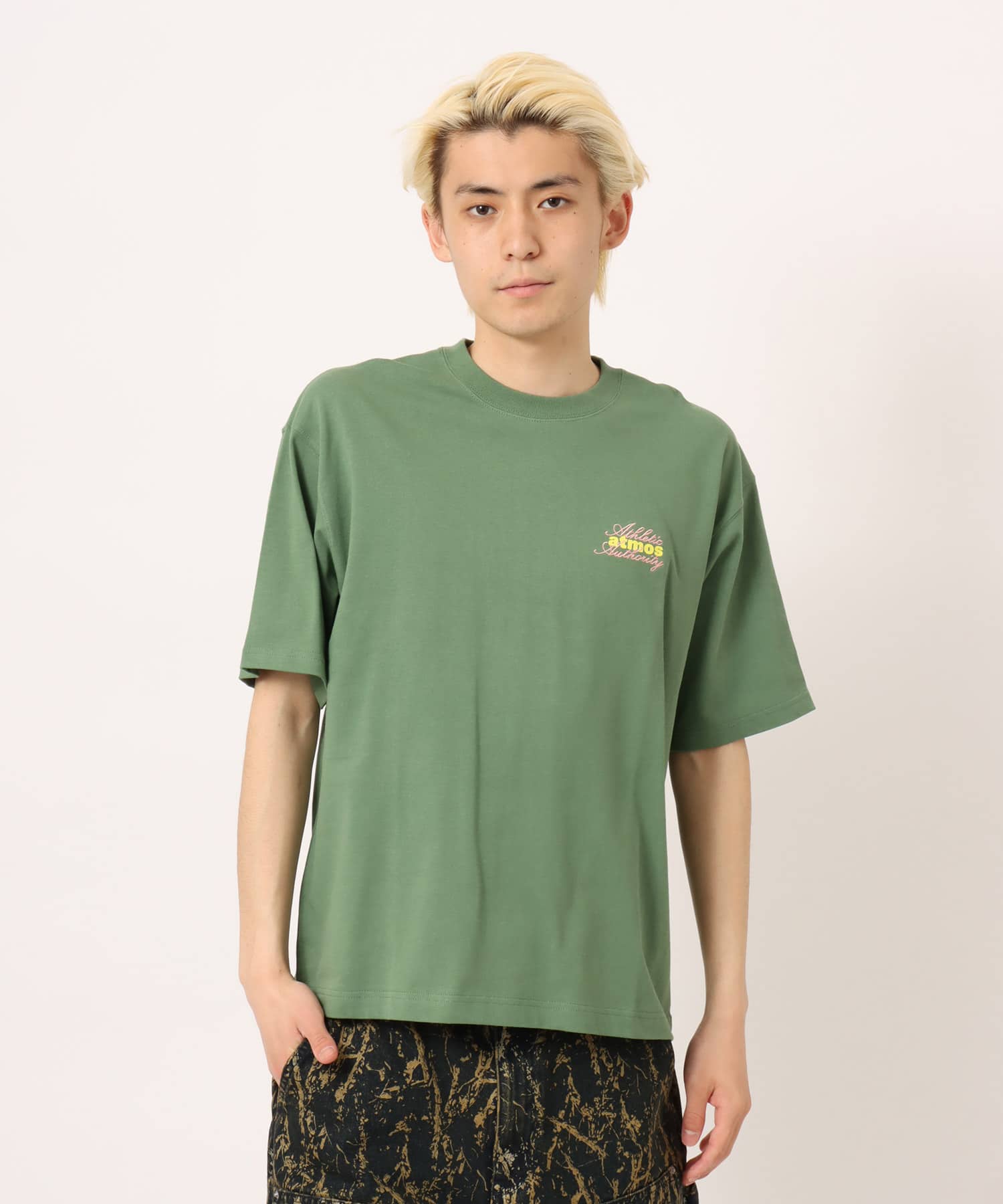 atmos Print & Embroidery T-shirt KHAKI（アトモス プリント