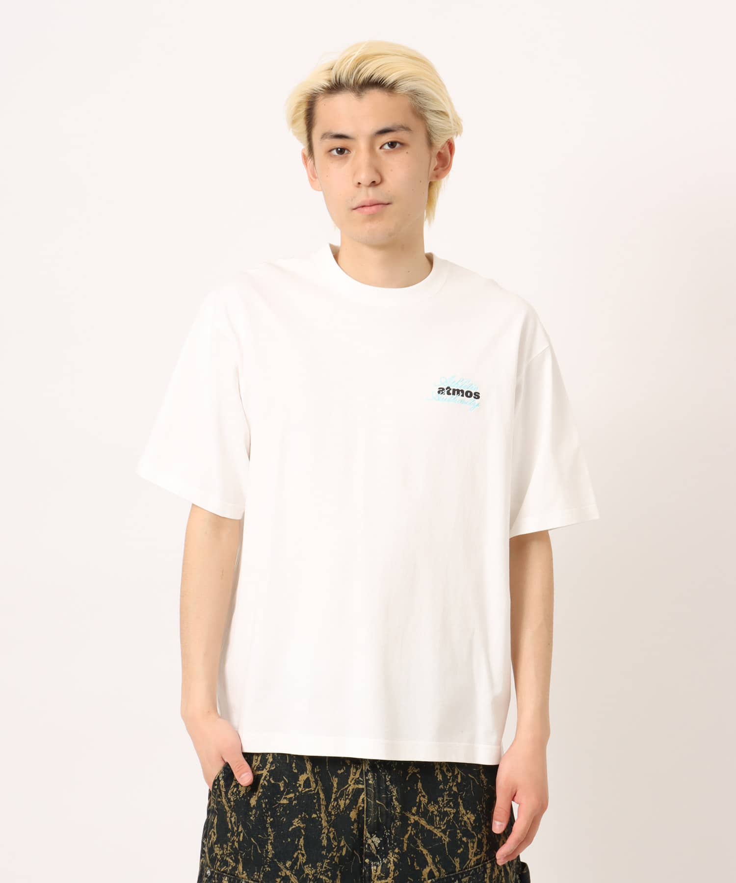 atmos Print & Embroidery T-shirt WHITEの画像