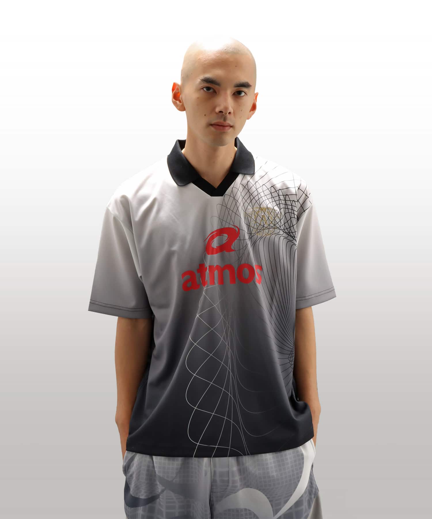 atmos Soccer Jersey Game Polo Shirt BLACKの画像