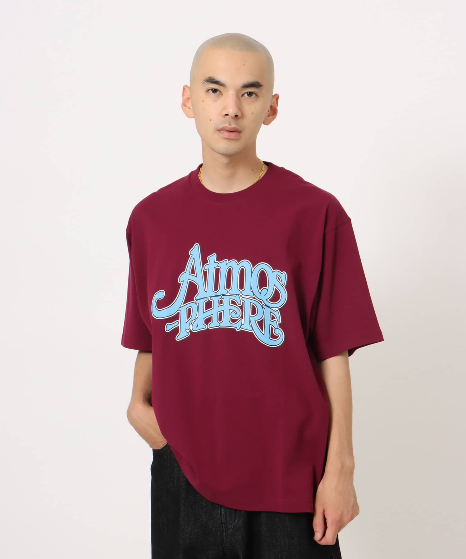 atmos atmosphere T-shirt BURGUNDYの画像