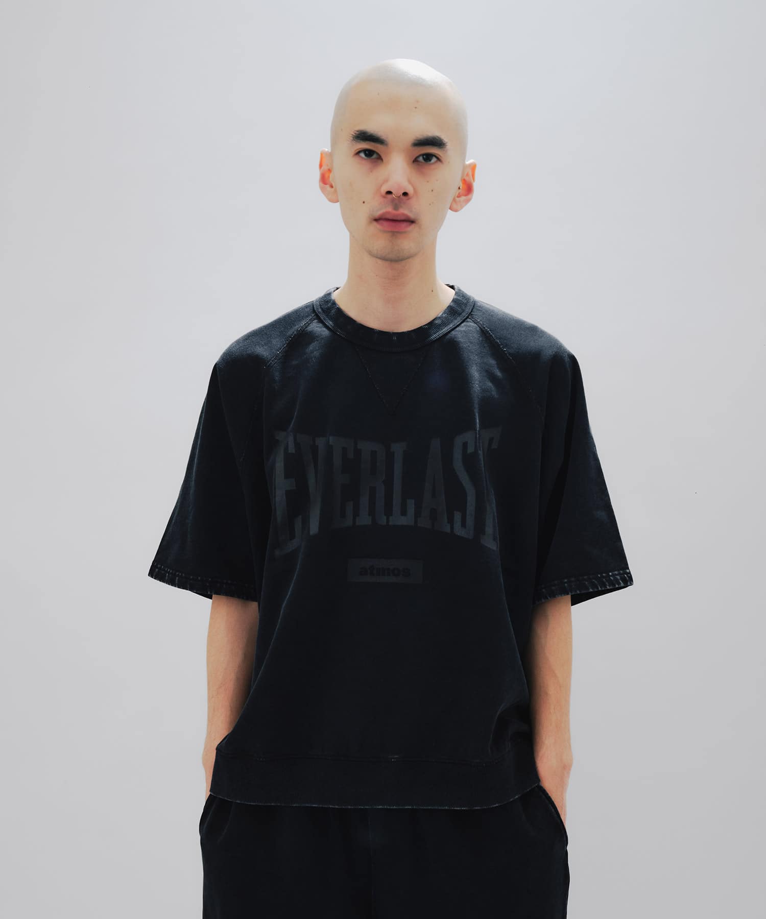 atmos x EVERLAST Vintage Finish Sweat T-shirt BLACKの画像
