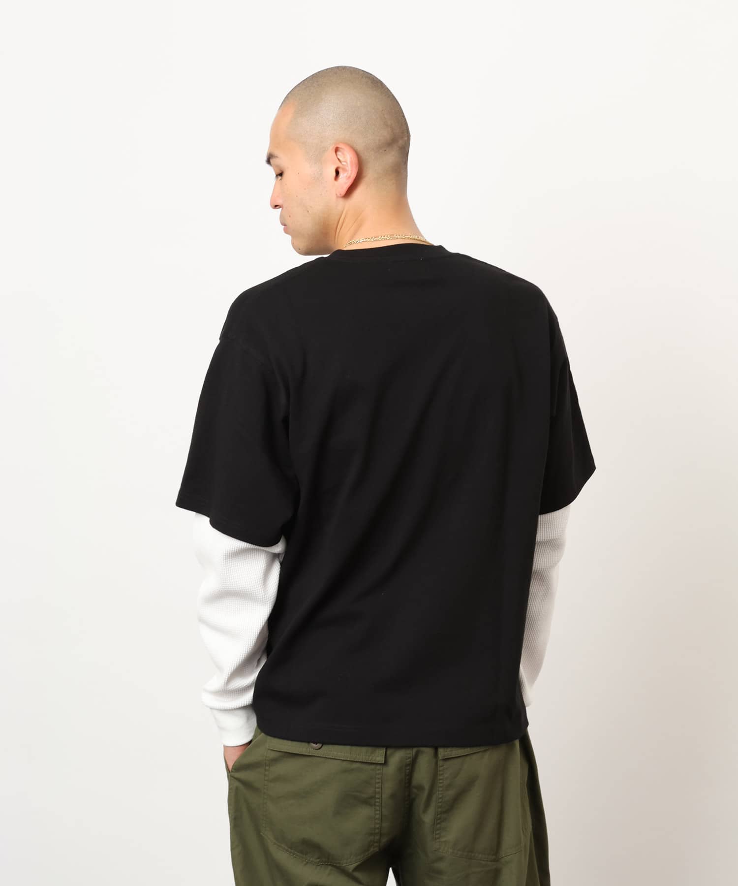 atmos Layered Sleeves LS T-shirt BLACKの画像