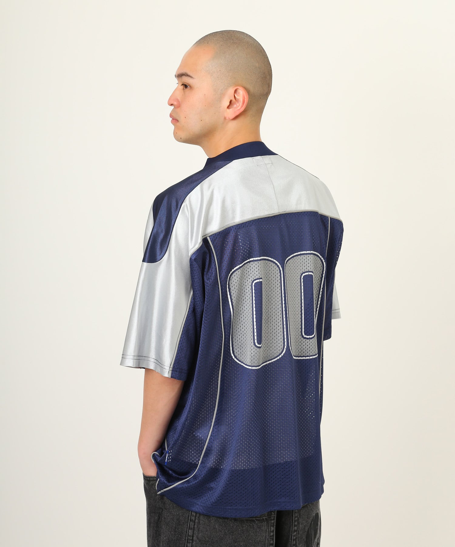 atmos Mesh Football Shirt NAVYの画像