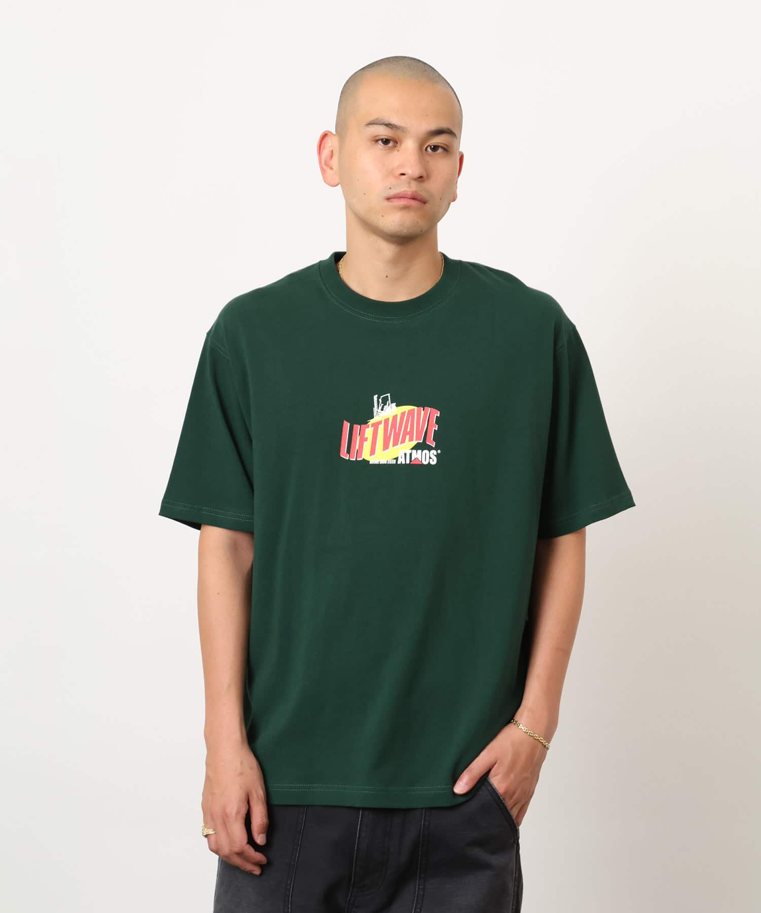 atmos ForkLift & Amplifier Print T-shirt KHAKIの画像