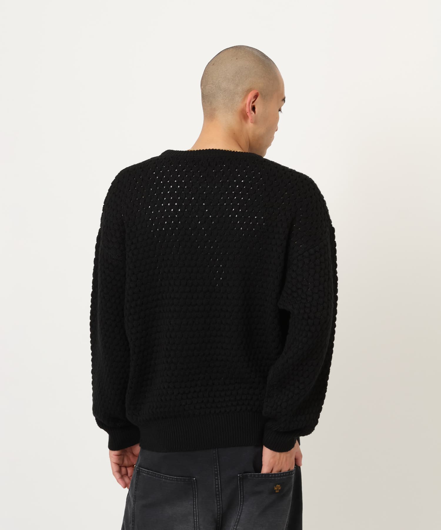 atmos Popcorn Knit Sweater BLACKの画像