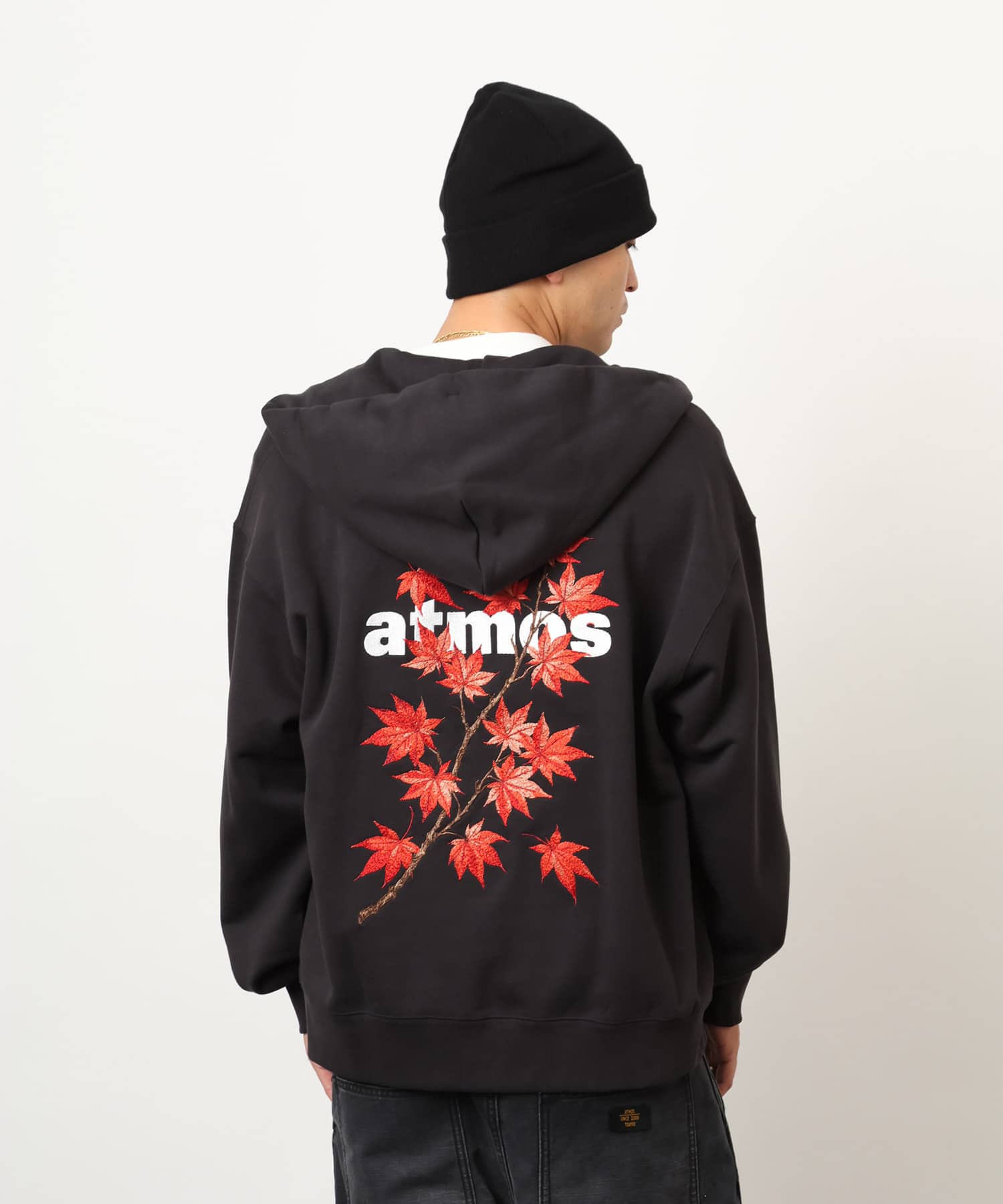 atmos Autumn Motif Zip-up Hooded Sweatshirt BLACKの画像