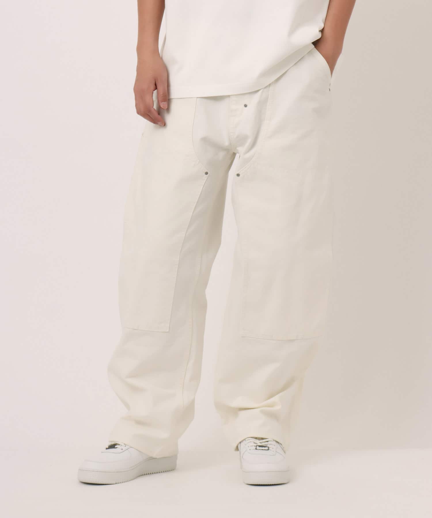 atmos Double-Knee Denim Pants WHITEの画像
