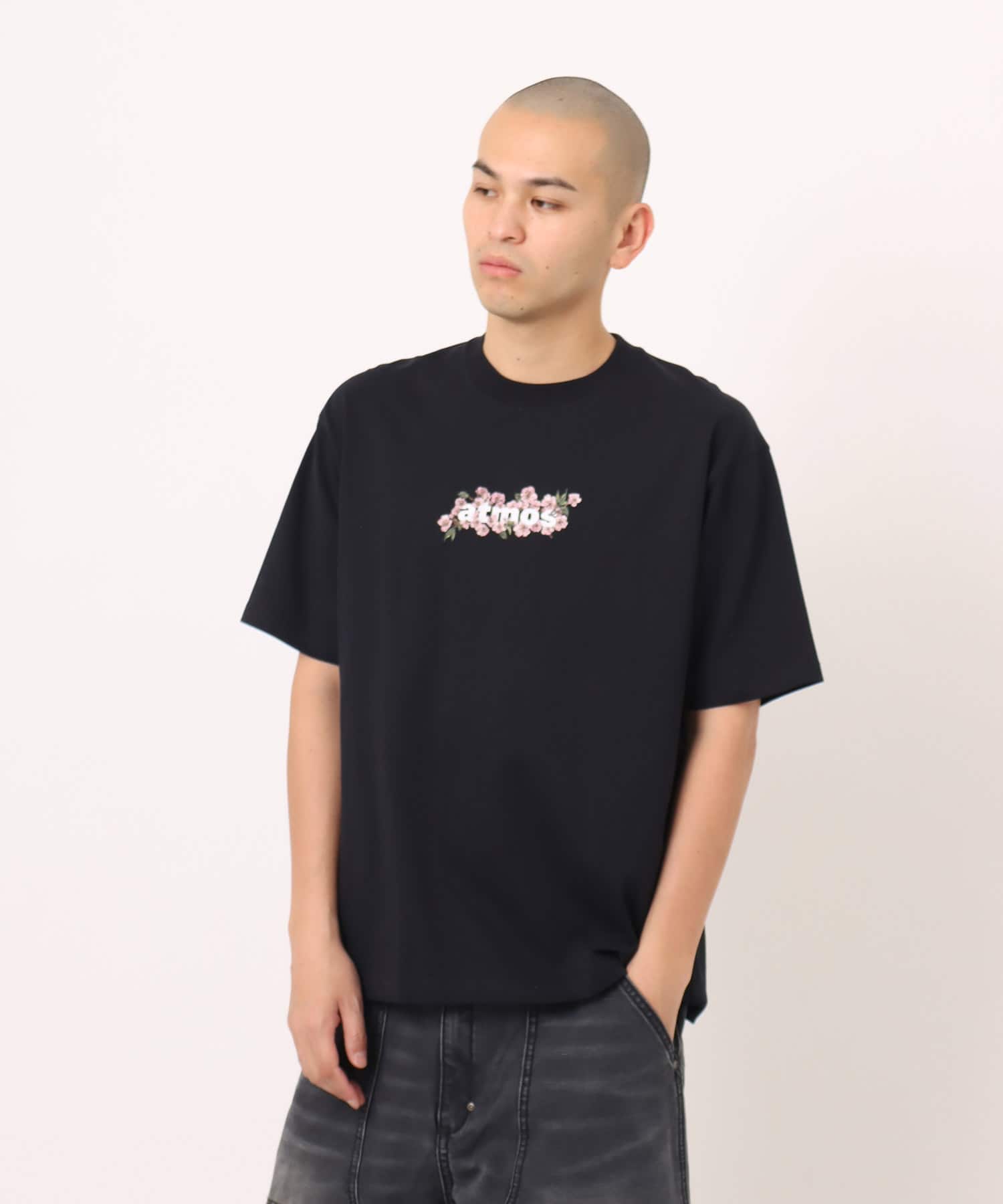 atmos Sakura Motif T-shirt NAVYの画像