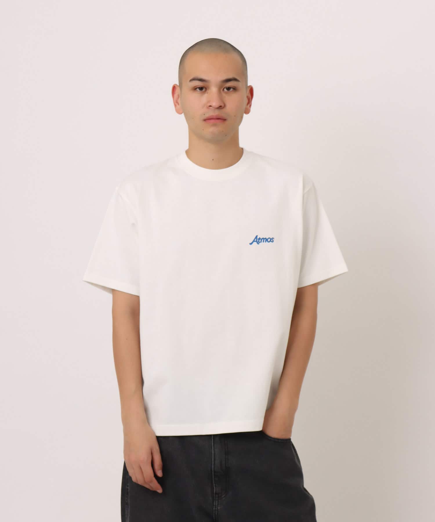 atmos Puff Logo Print T-shirt WHITEの画像