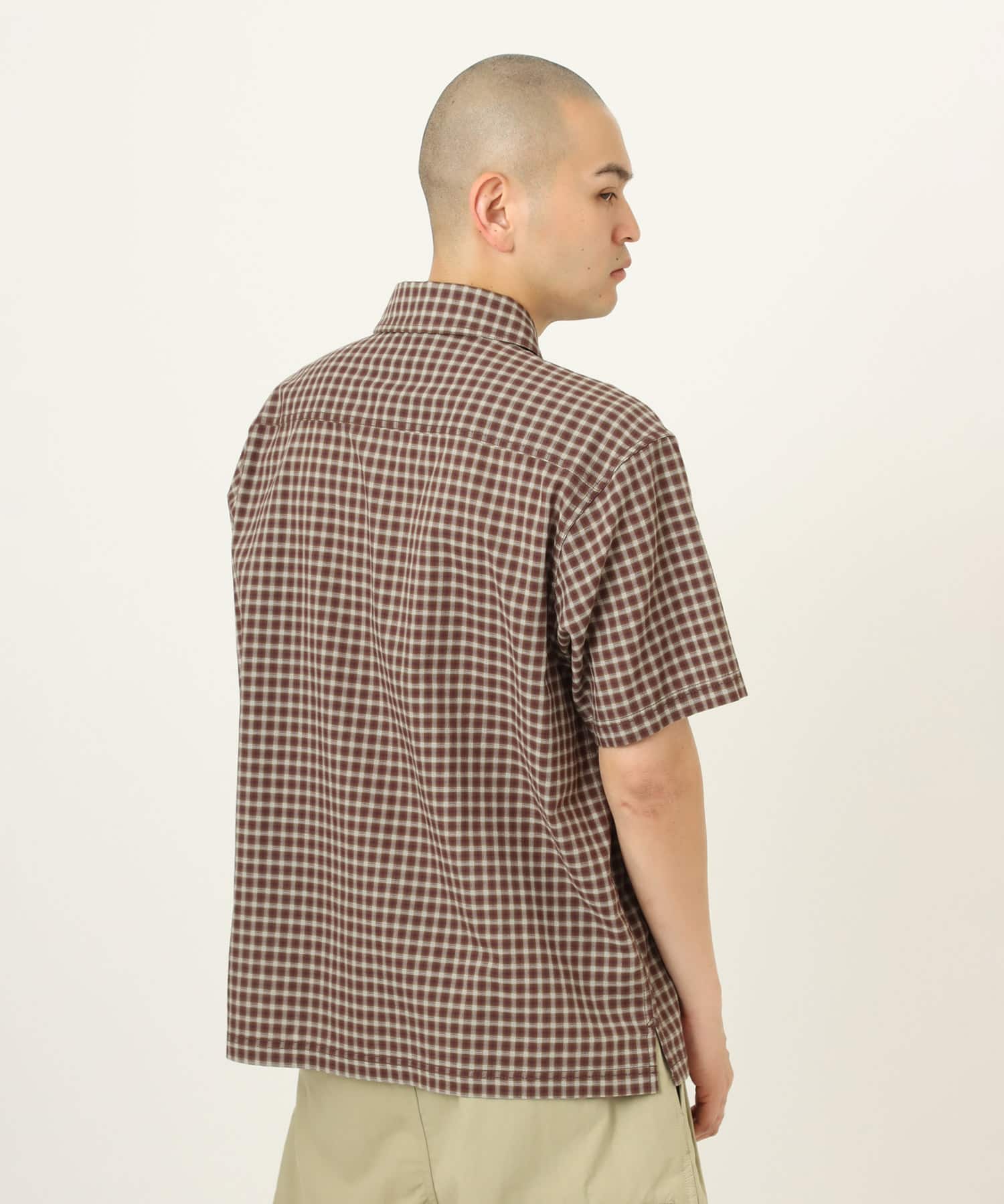 atmos Cotton Dobby Check Shirt BROWNの画像