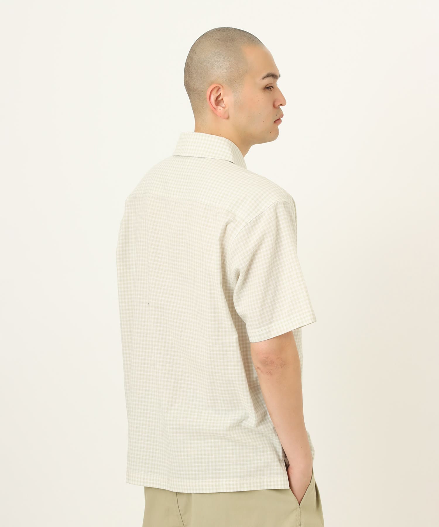 atmos Cotton Dobby Check Shirt WHITEの画像