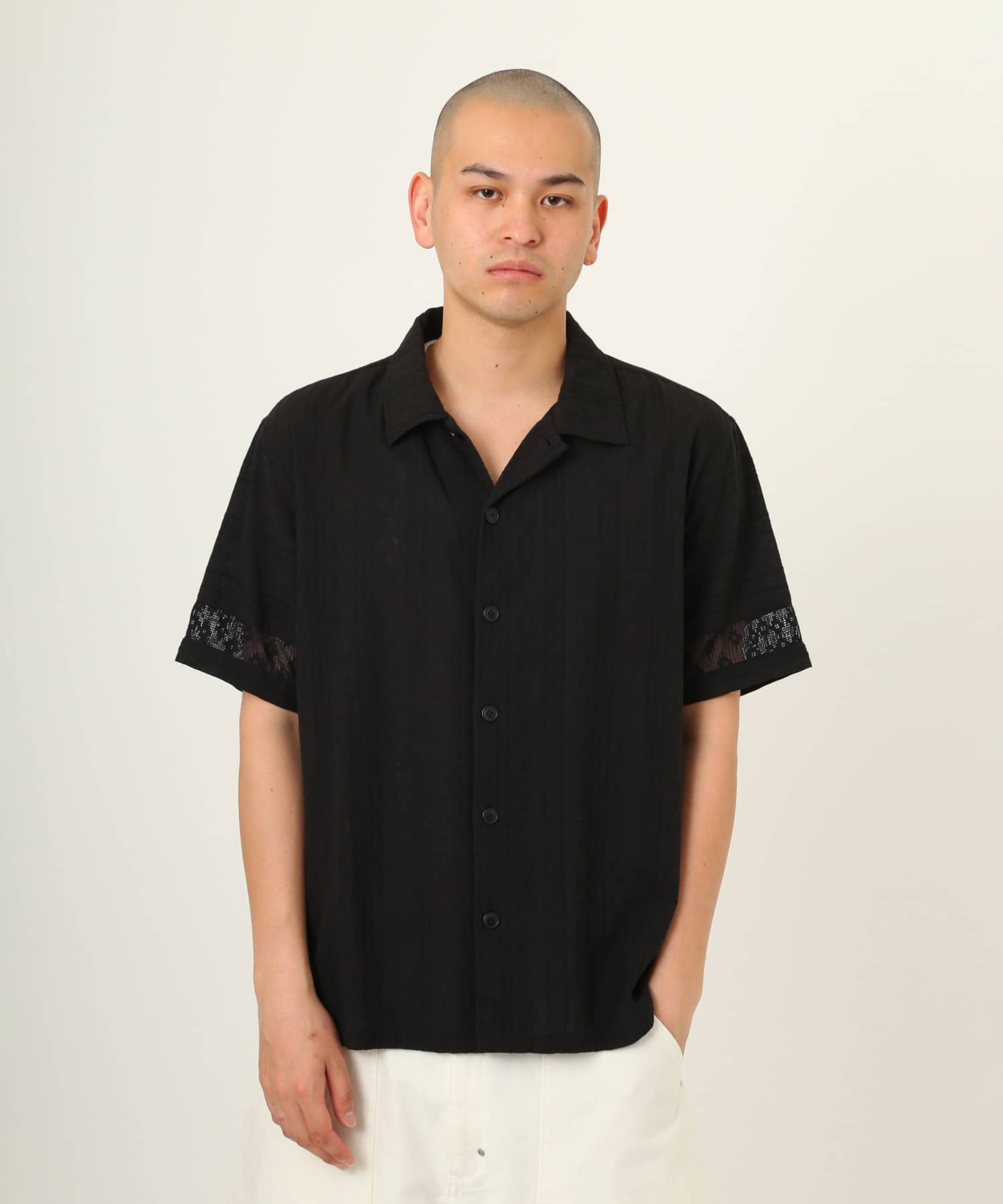 atmos Open Collar SS Shirt BLACKの画像