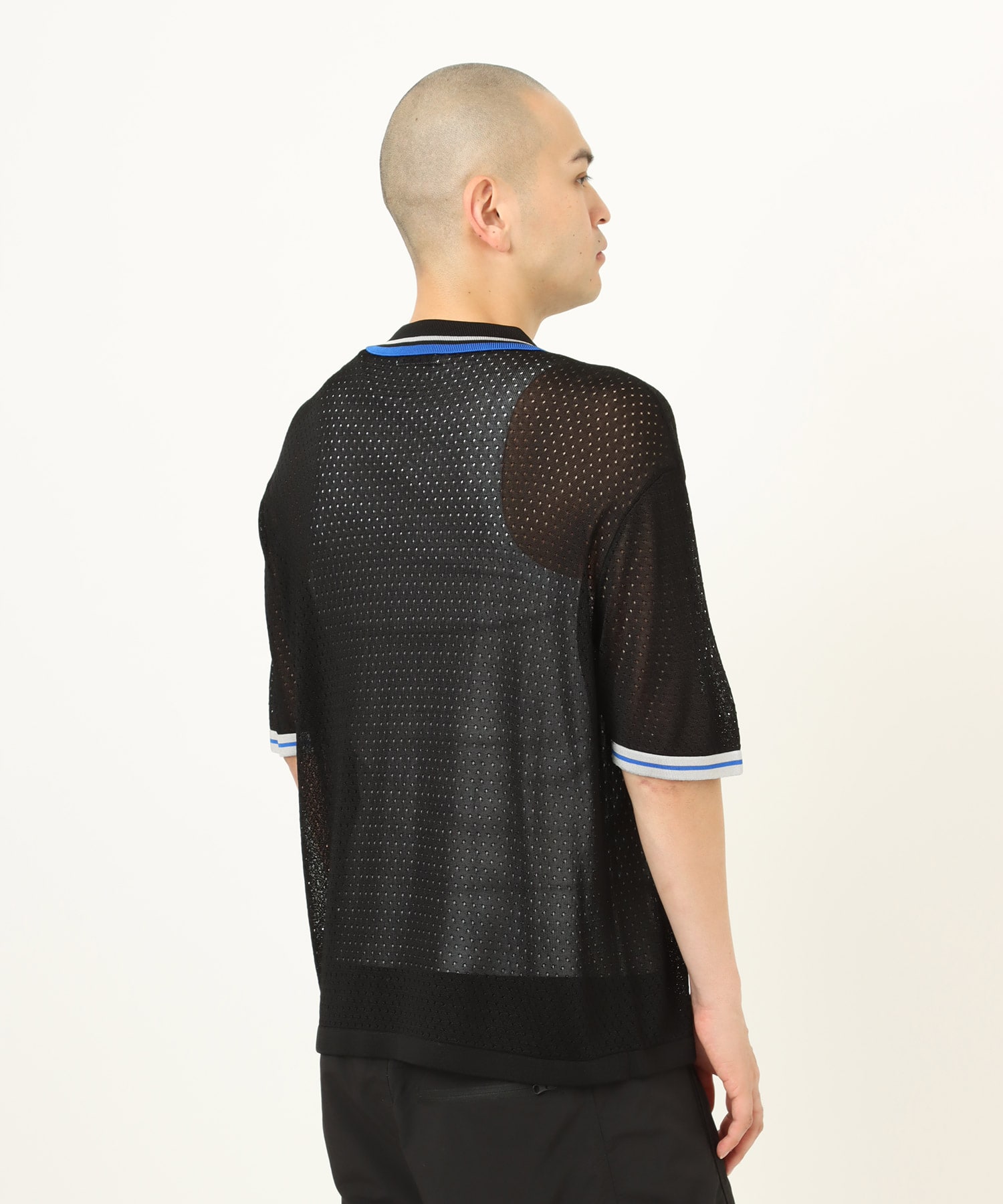 atmos Mesh Polo Shirt BLACKの画像