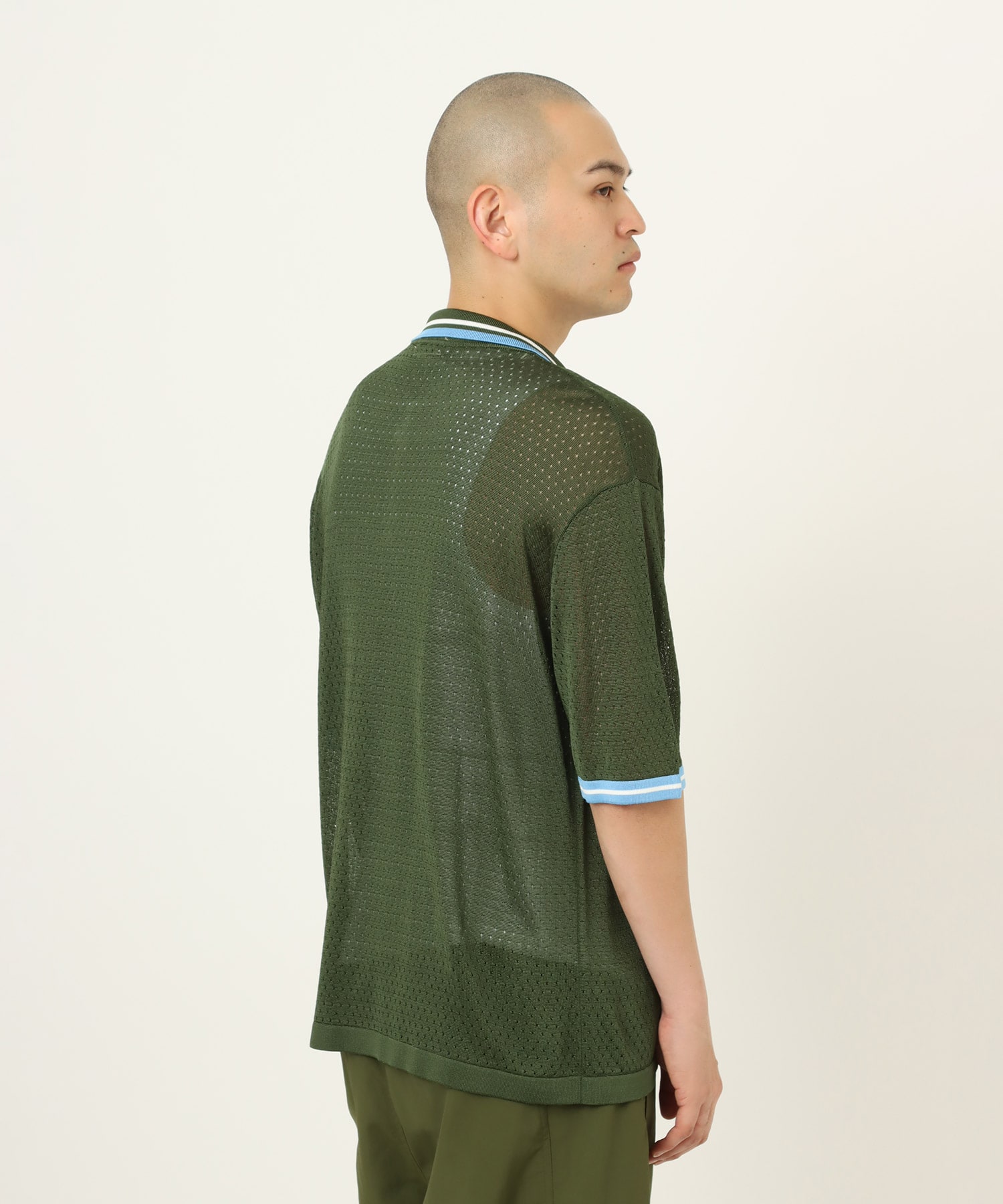 atmos Mesh Polo Shirt KHAKIの画像