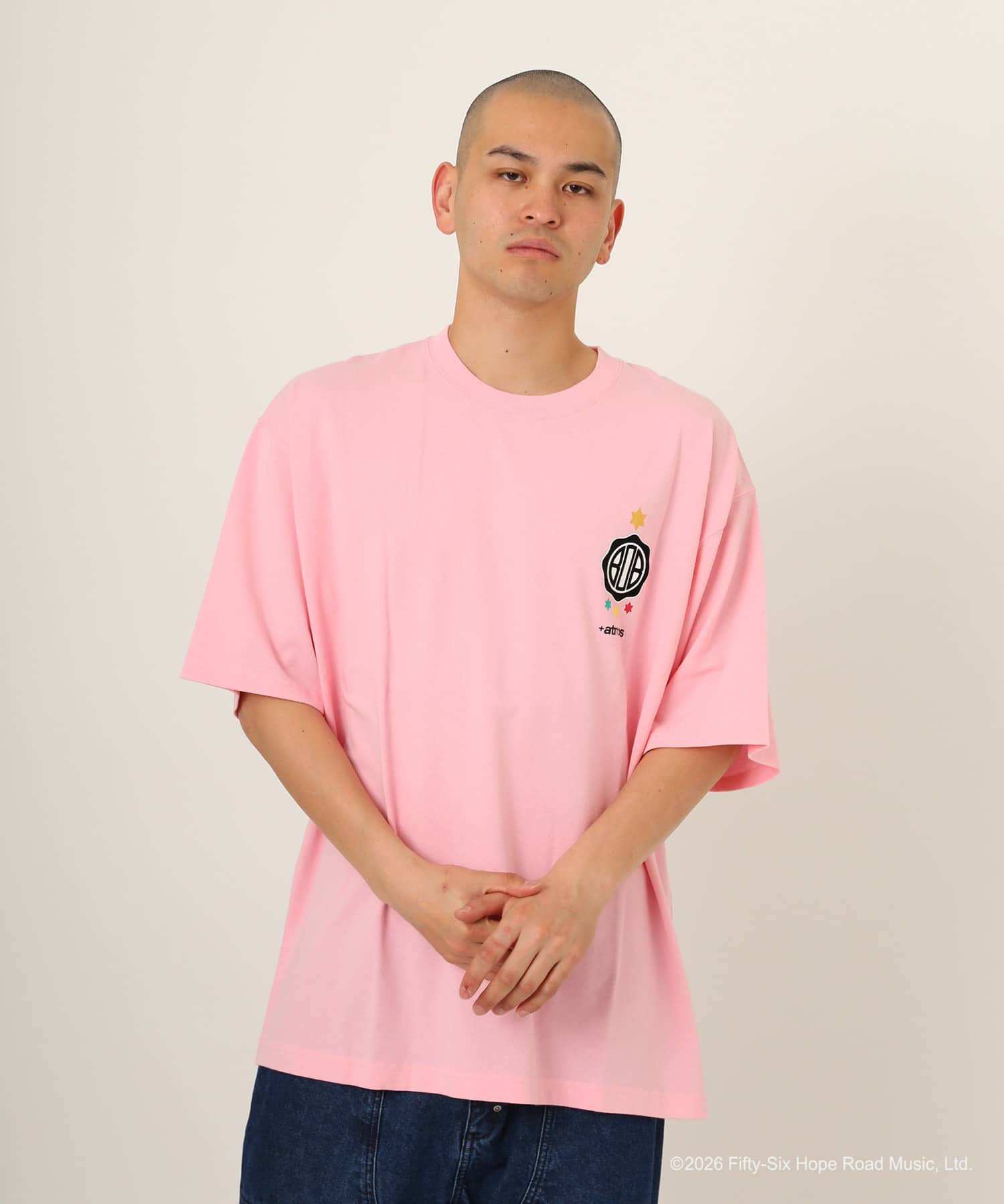 atmos x BOB MARLEY Foot Ball T-shirt PINKの画像