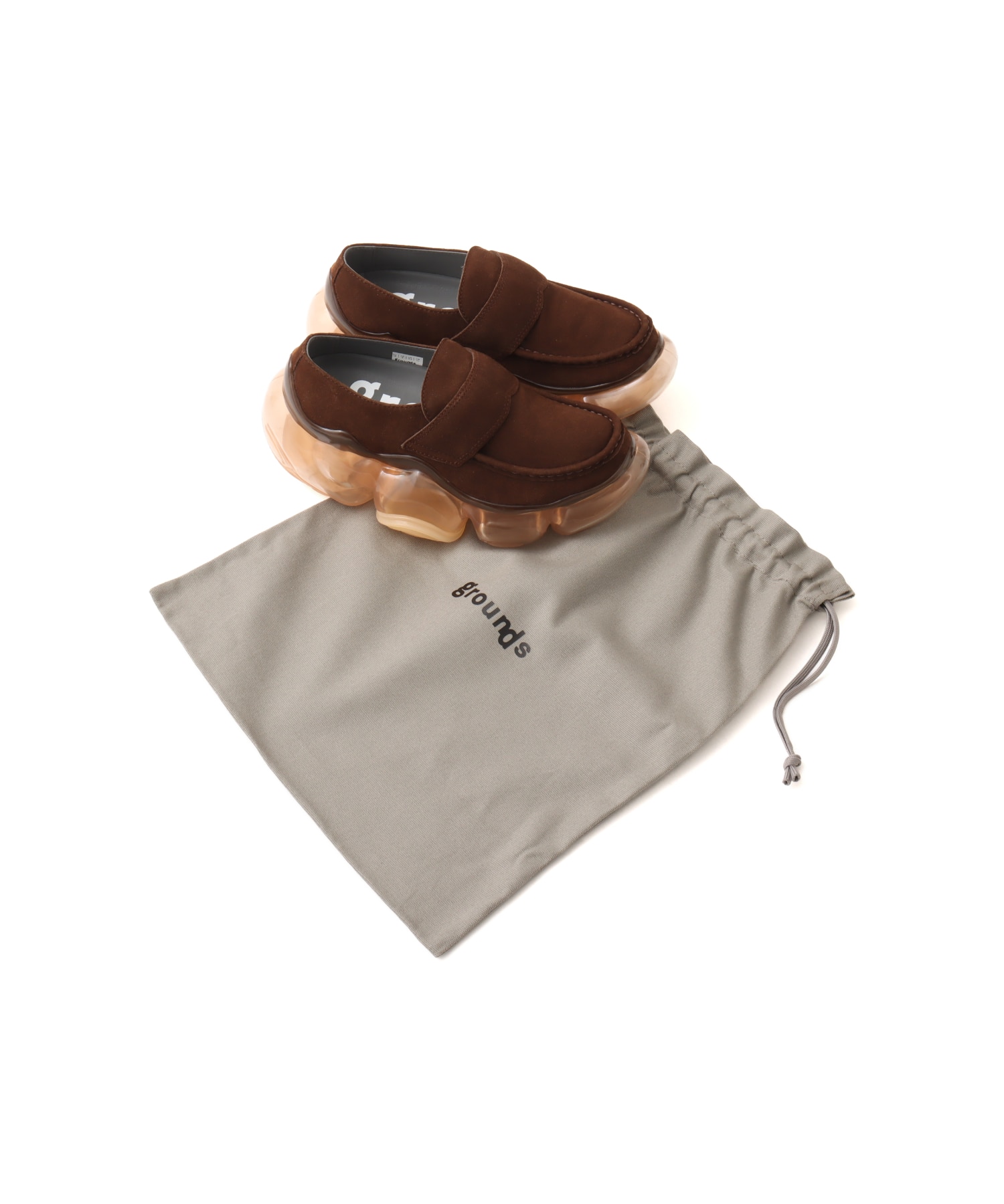 grounds MOOPIE LOAFER BROWN HAIRYの画像