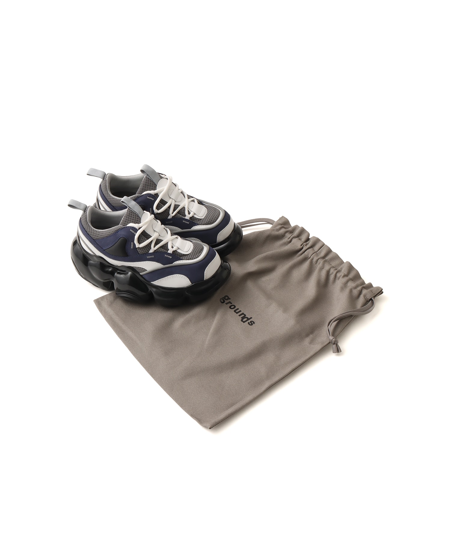 grounds MOOPIE JAWS NIGHT GRAY / BLACK SOLID（グラウンズ ムーピー