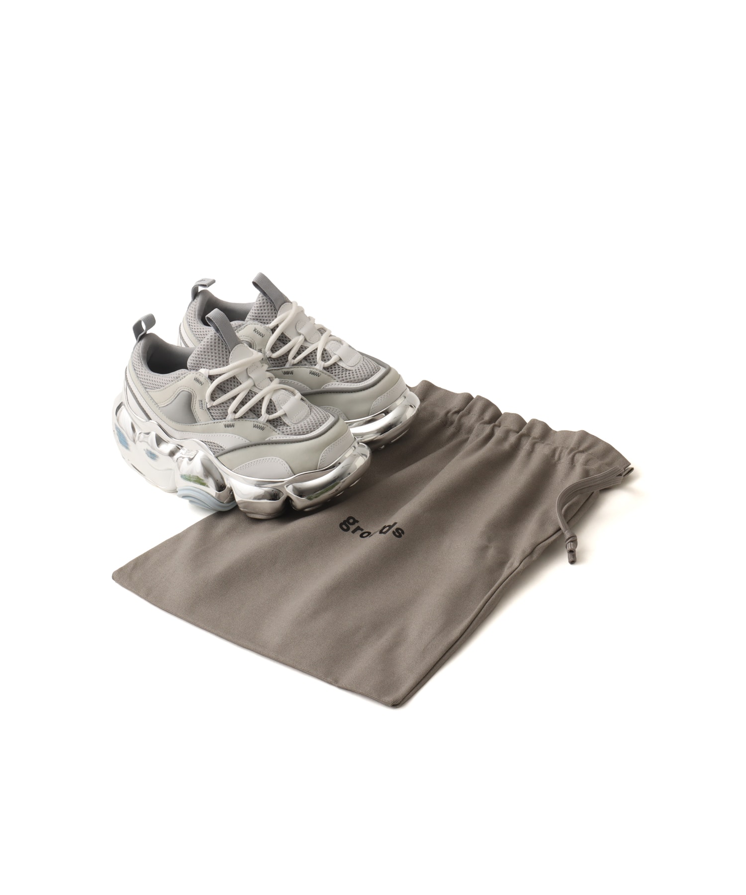 grounds MOOPIE JAWS CHROME SCRATCH GRAY / CHROME（グラウンズ