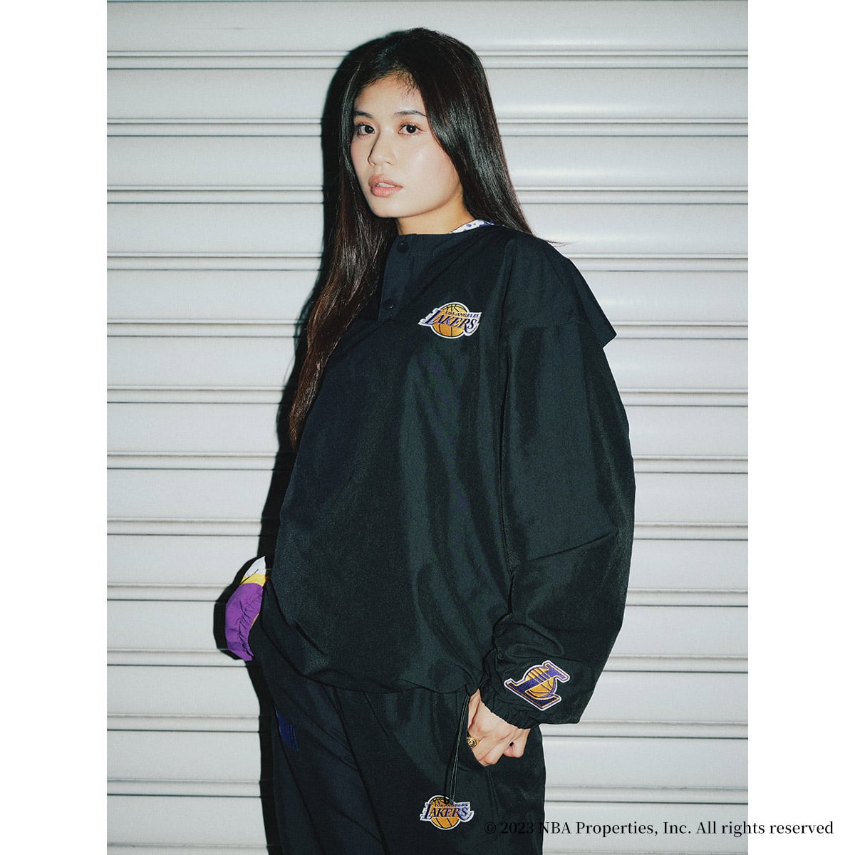 TOKYO23 NBA Nylon pullover BLACK×BULLS …