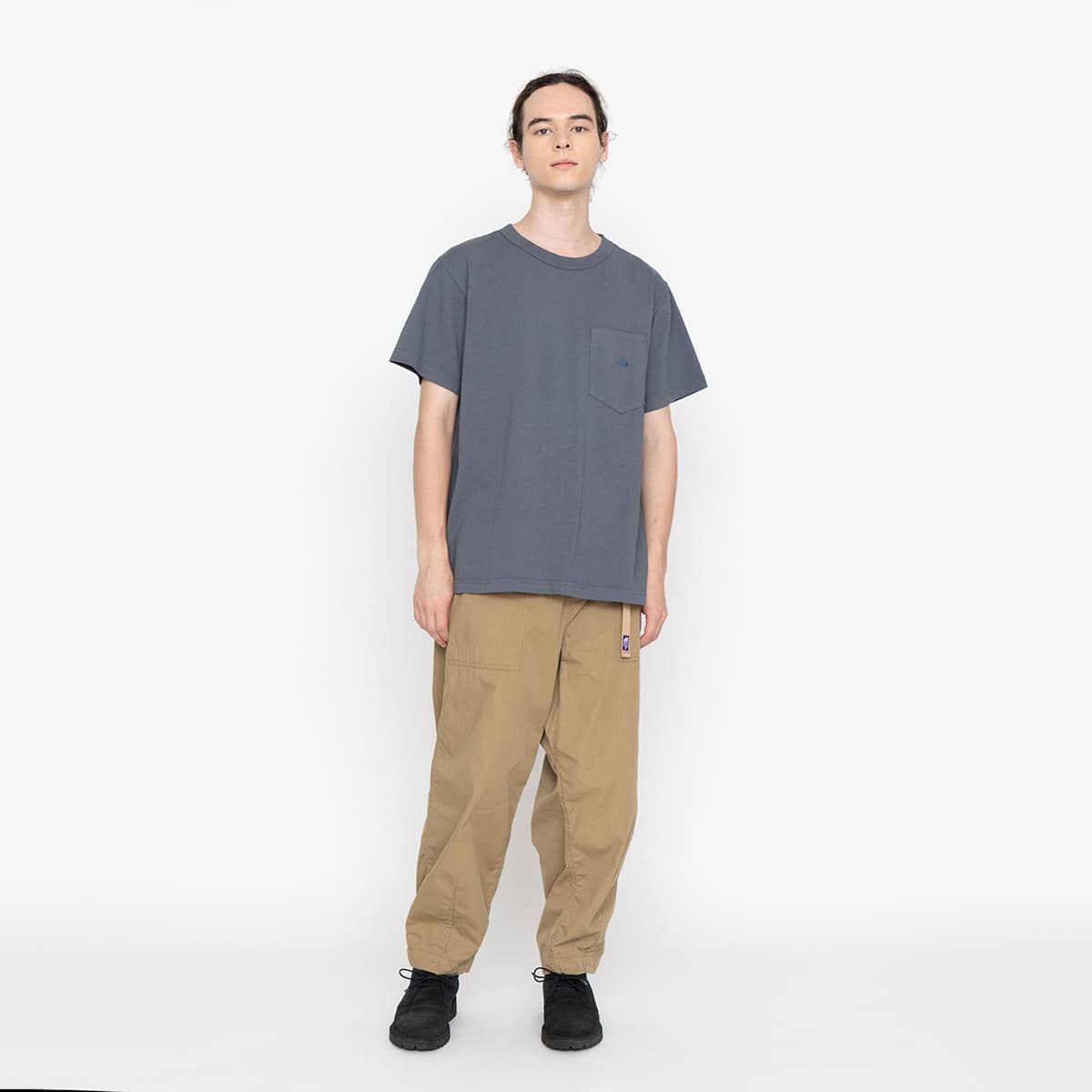 THE NORTH FACE PURPLE LABEL 7OZ H/S POCKET TEE Dim Gray × Royal Blue 22SS-Iの画像