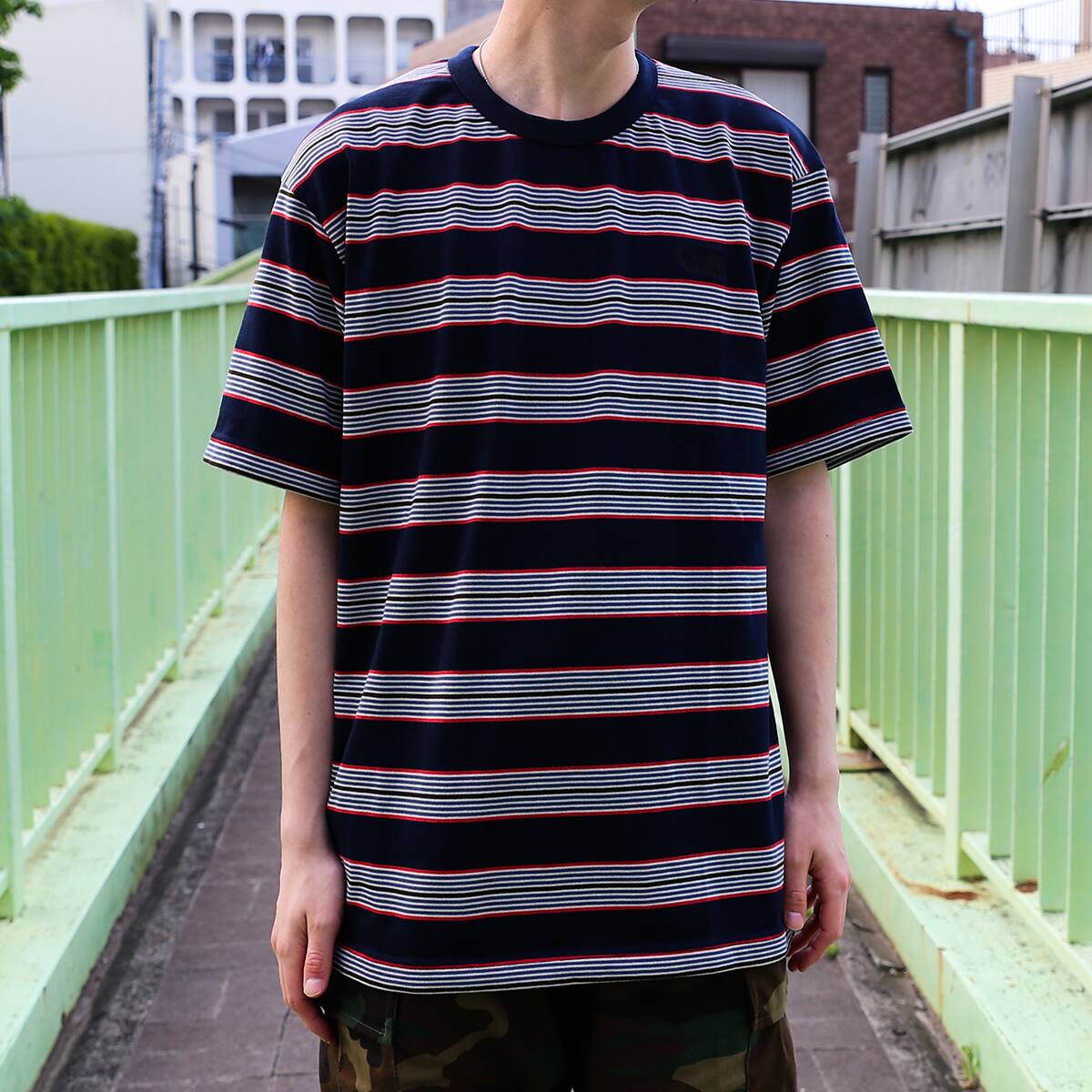 THE NORTH FACE S/S MULTI BORDER TEE AVIATOR NAVY 21SS-Iの画像
