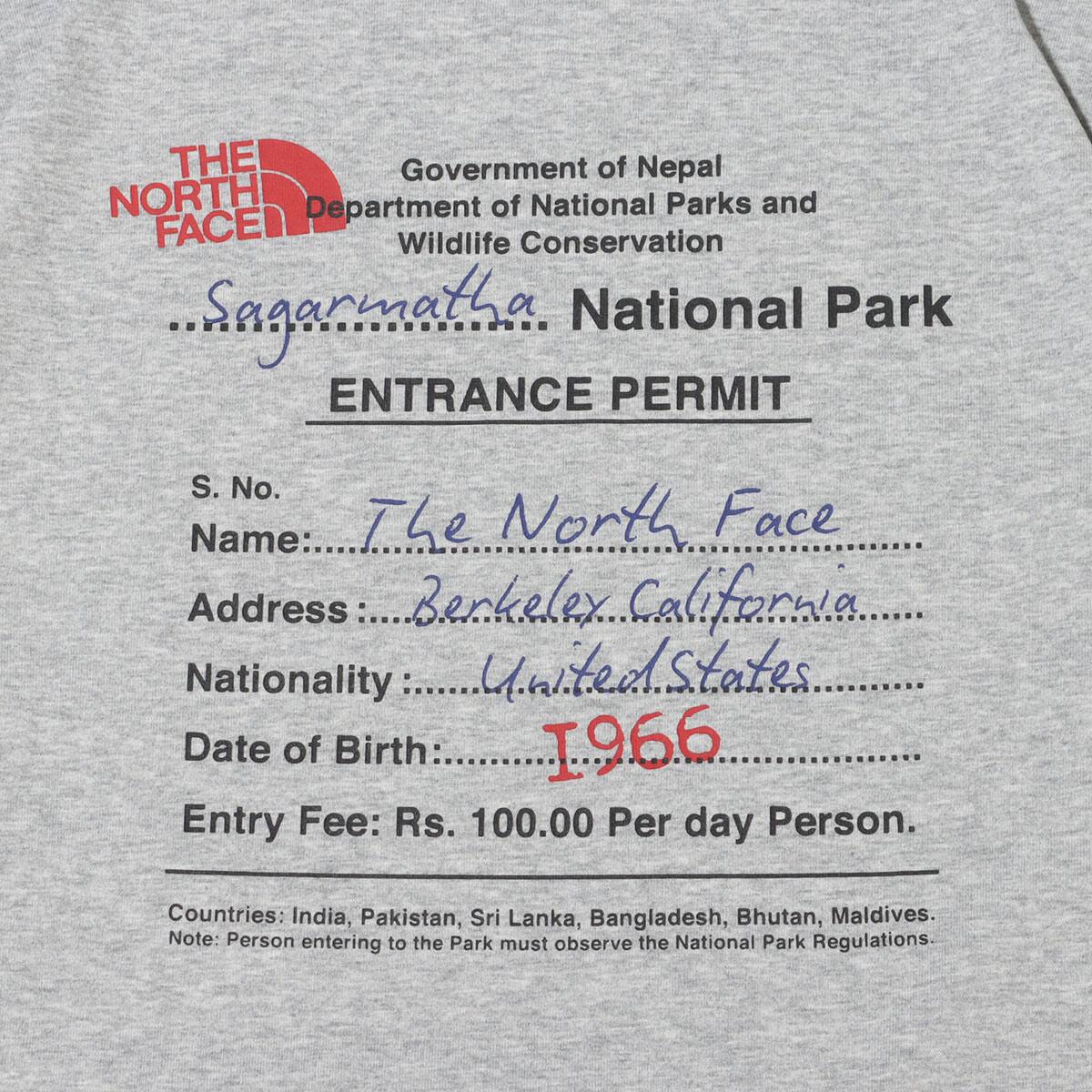 THE NORTH FACE S/S ENTRANCE PERMISSION TEE ミックスグレー 23SS-I