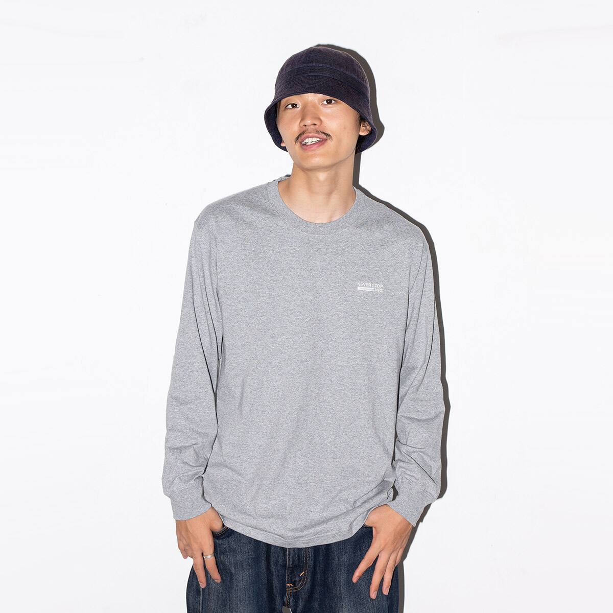 THE NORTH FACE L/S NEVER STOP ING TEE MIXグレー 23FW-Iの画像