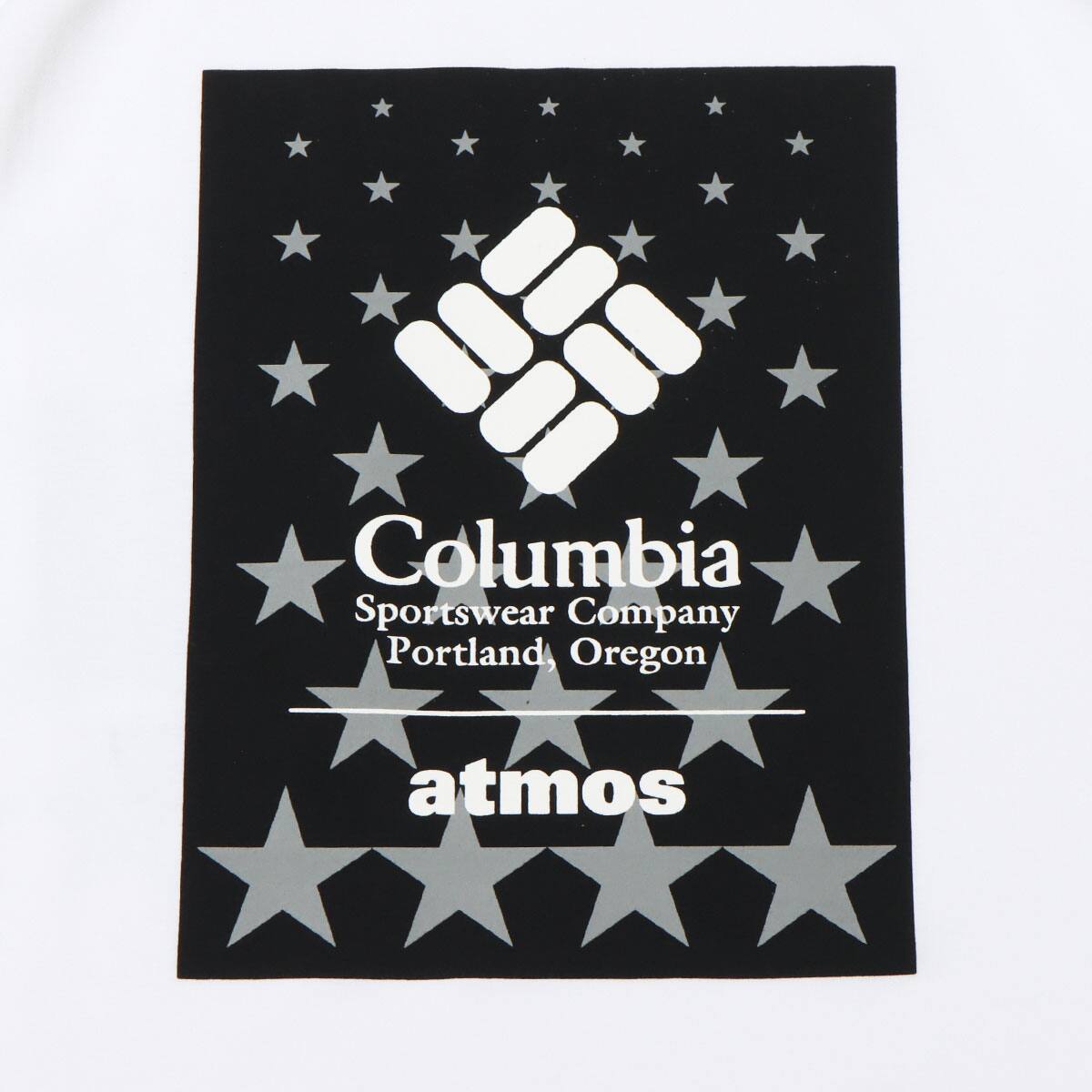 Columbia × atmos ROAR BROOK GRAPHIC SS TEE WhiteStar Print