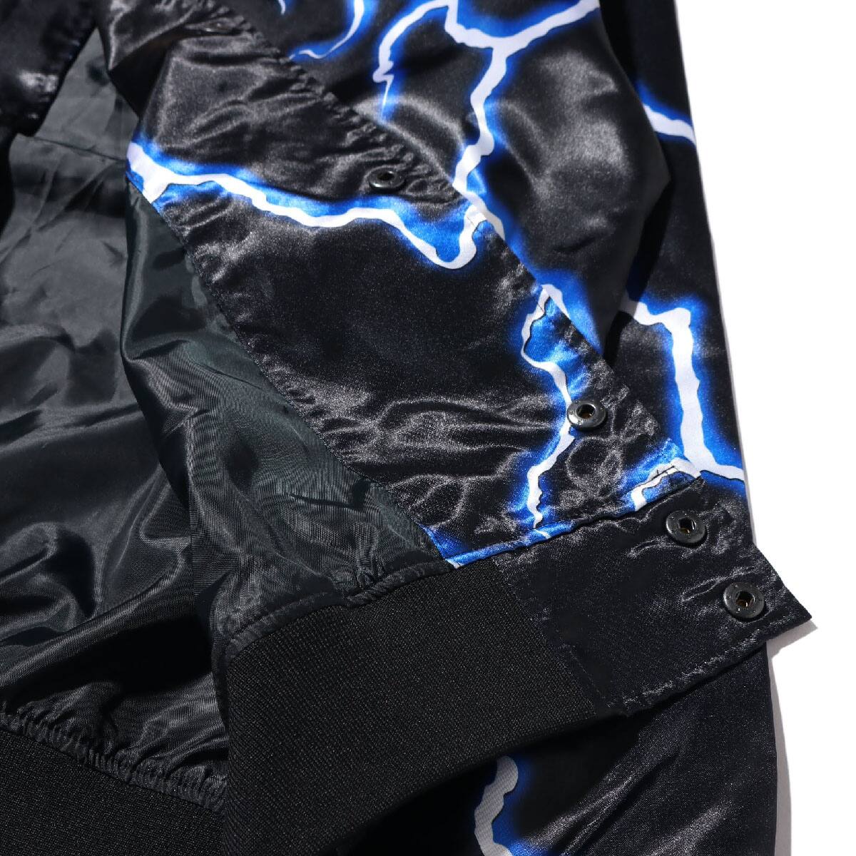 Mitchell & Ness LIGHTNING SATIN JACKET/LOS ANGELES LAKERS PATTERN/BLACK 19FW-Sの画像