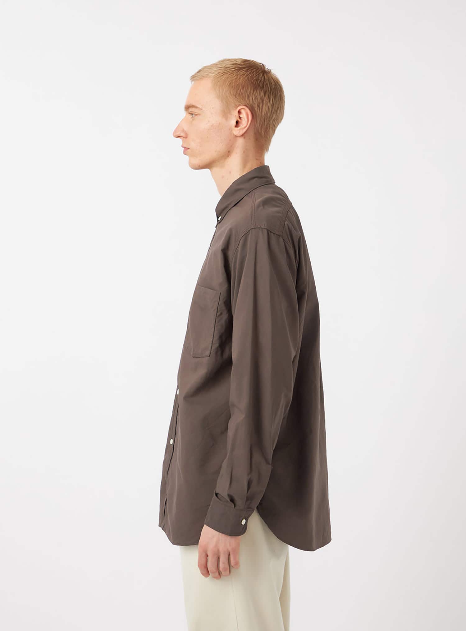 nanamica Button Down Wind Shirt Brownの画像