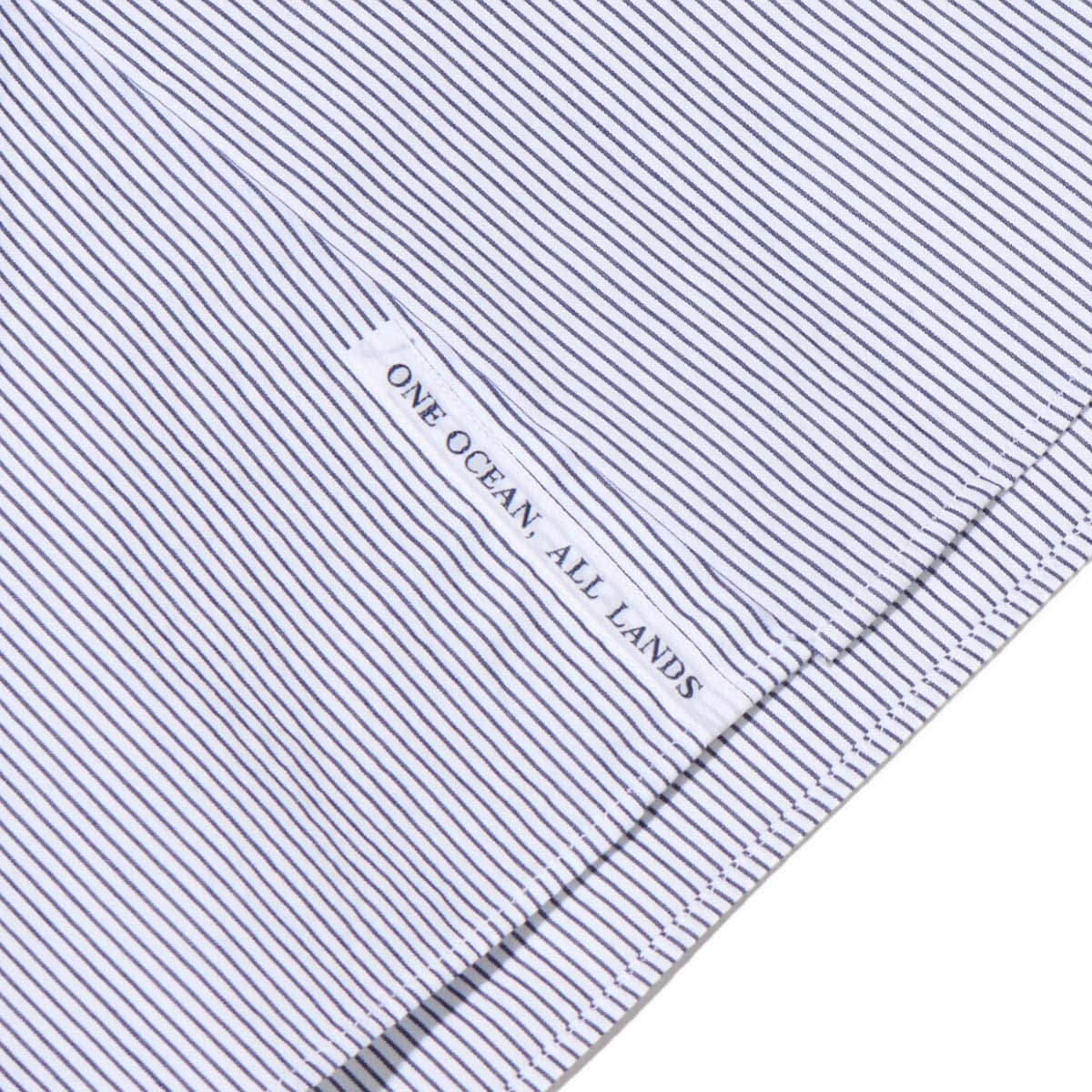 nanamica Regular Collar Stripe Wind Shirt Navy 23FA-Iの画像