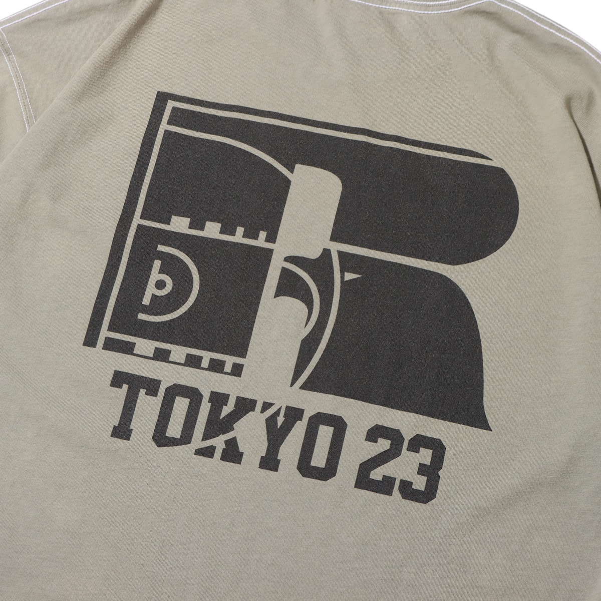 TOKYO 23 x RUSSELL ATHLETIC AGING WASH TEE SAGE GREEN 23SS-S