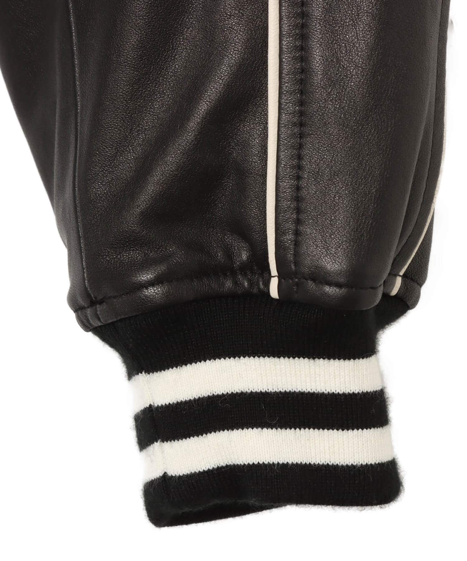 TOKYO 23 Leather Stadium Jacket BLACKの画像
