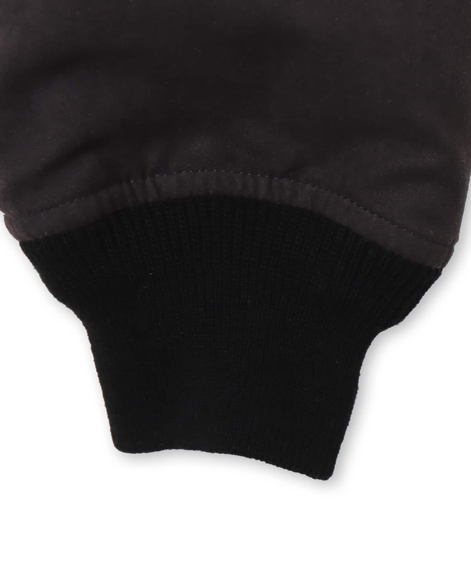 TOKYO 23 Faux Suede Bomber Jacket BLACKの画像