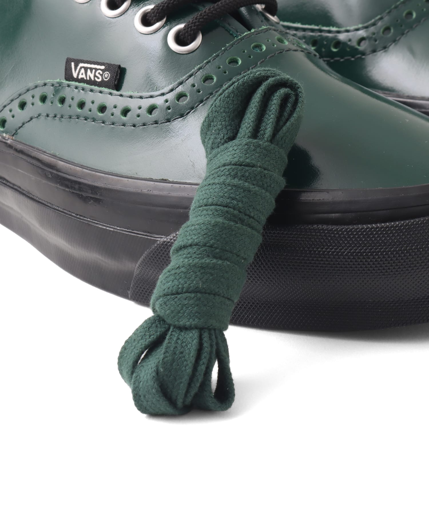 VANS OTW Authentic 44 Siped Vibram Gloss Leather Brogue Emerald/Blackの画像