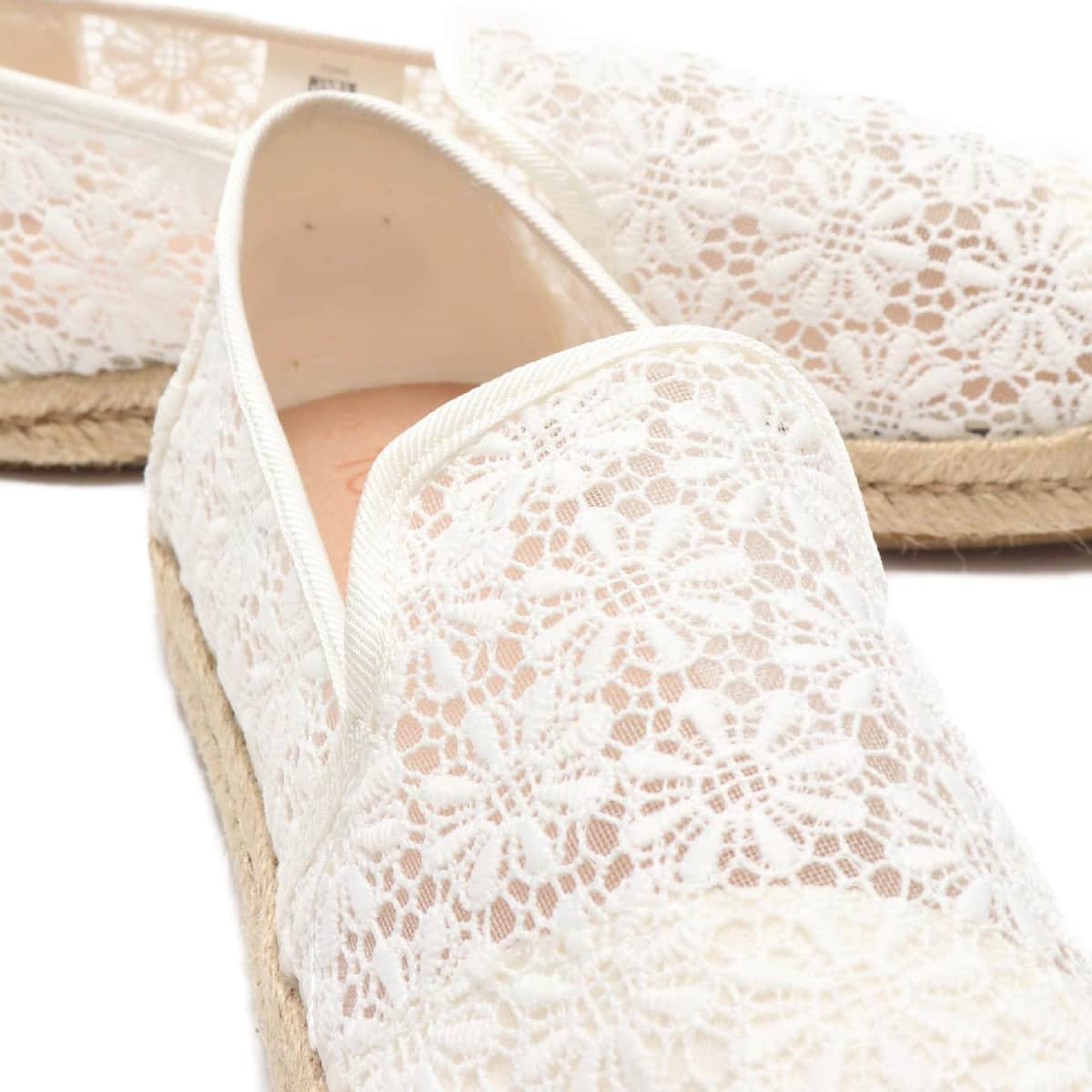 TOMS DECONSTRUCTED ALPARGATA ROPE Natural Floral Lace 20SP-Iの画像