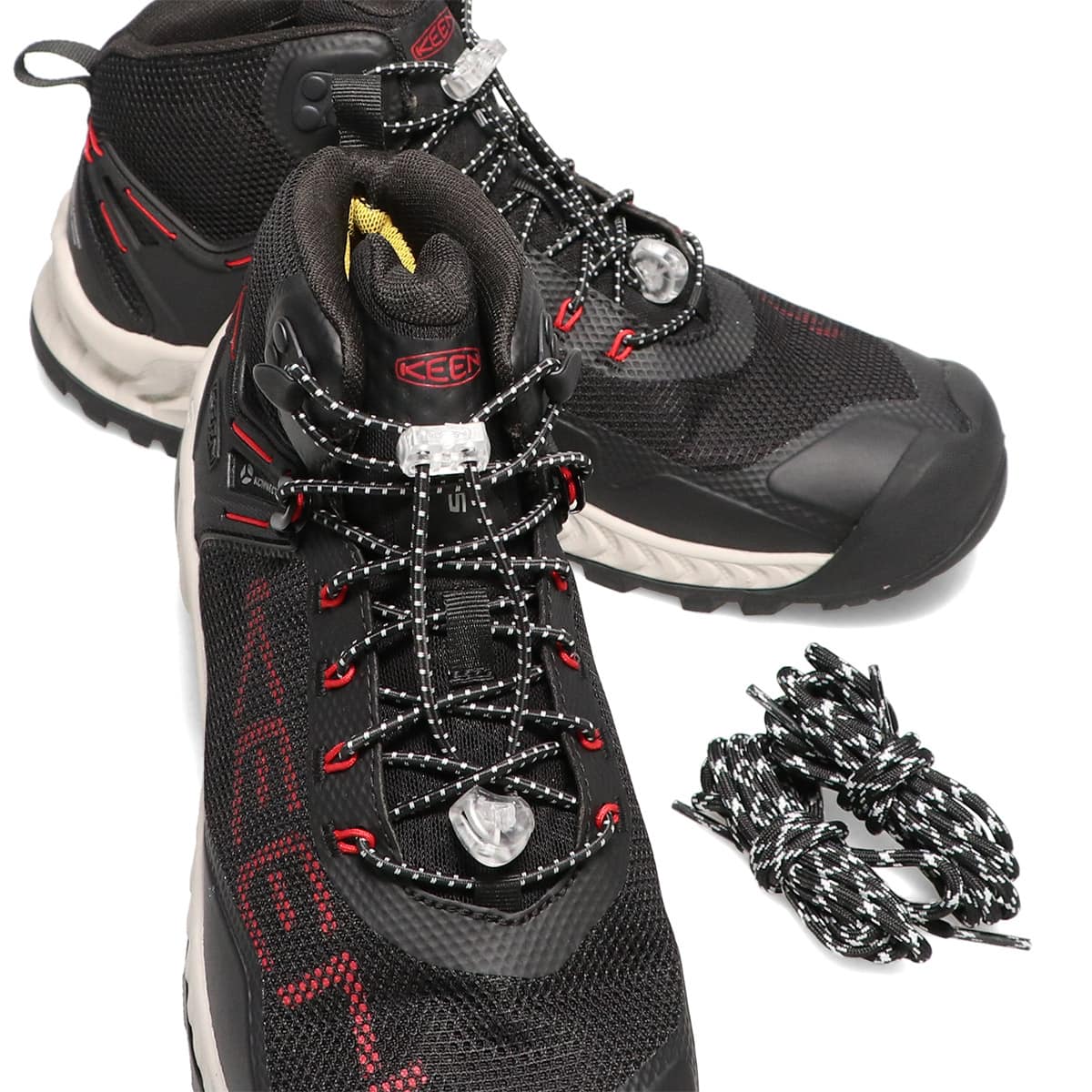 KEEN NXIS EVO MID WP BLACK/RED CARPET 21FW-Iの画像