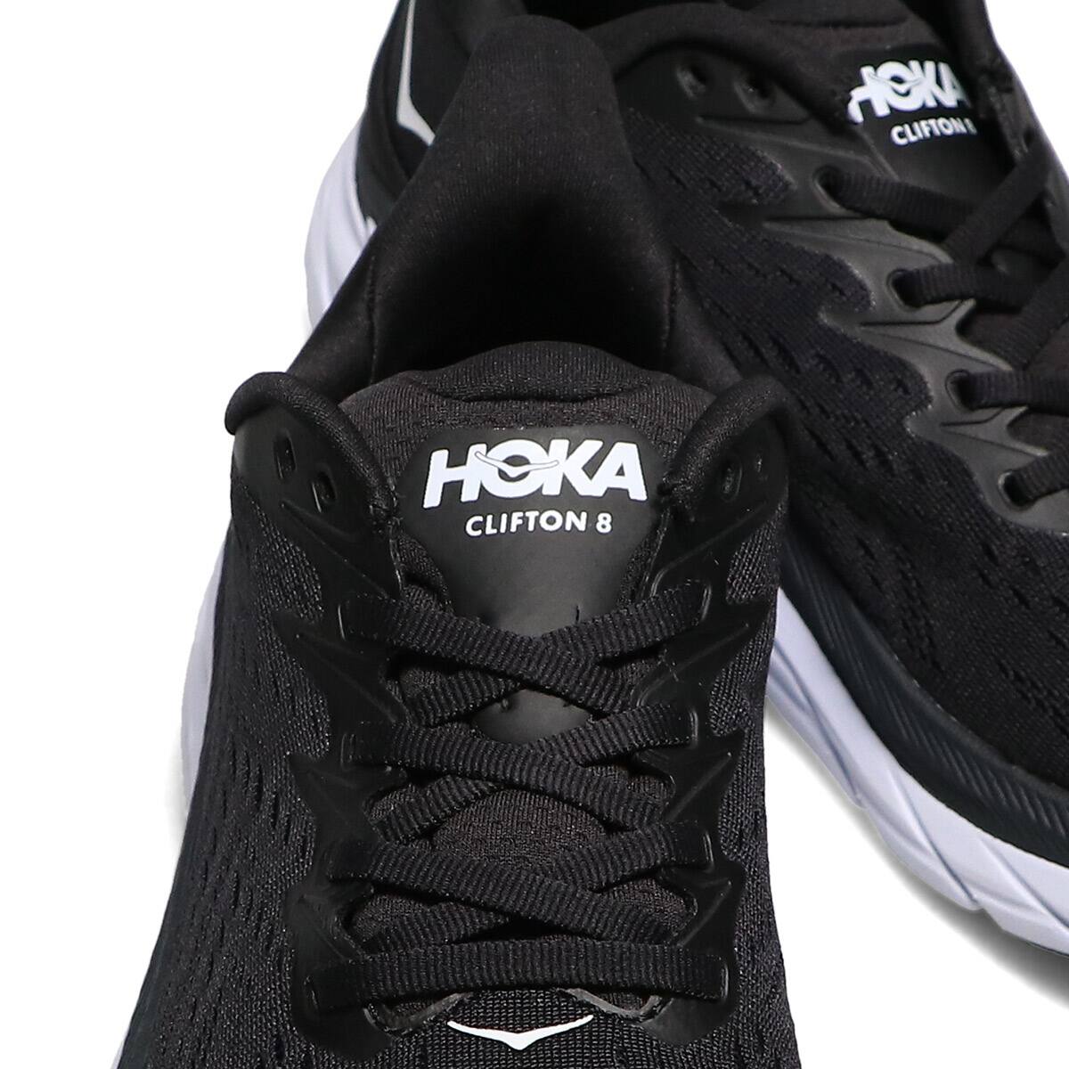 HOKA ONEONE レディース CLIFTON 8 BLACK/WHITE 21FW-I