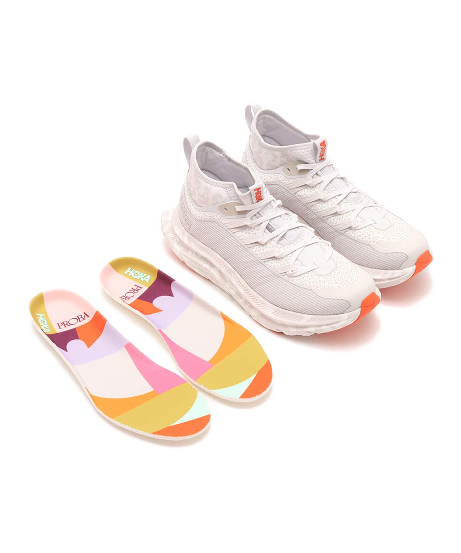 HOKA KAWANA MID STUDIO PROBA WHITE SAND / TANGERINE TANGOの画像